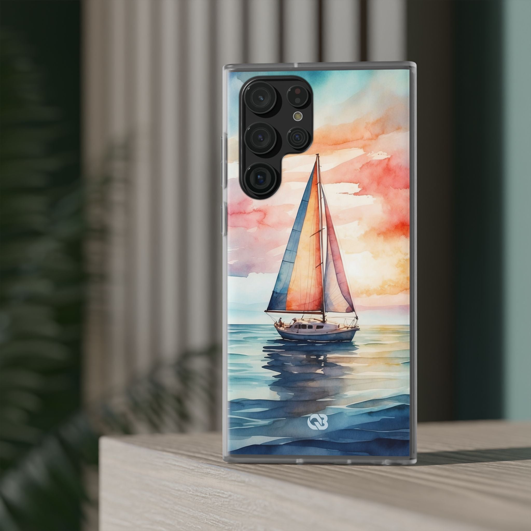 Crimson Horizon Sail · Soft Phone Case for Samsung