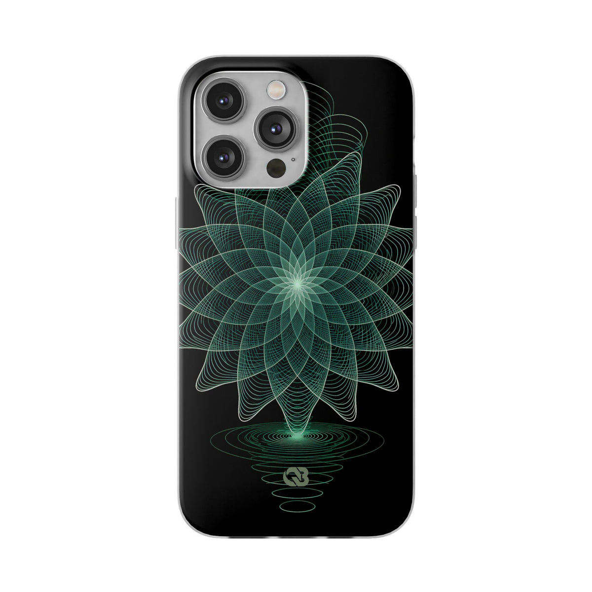 Green Lite Phone Case for iPhone - Cyan Signal Bloom
