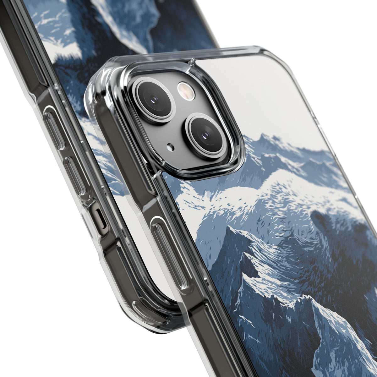 Fjord Summit Bear · Clear Impact Magnetic Phone Case for iPhone · Blue
