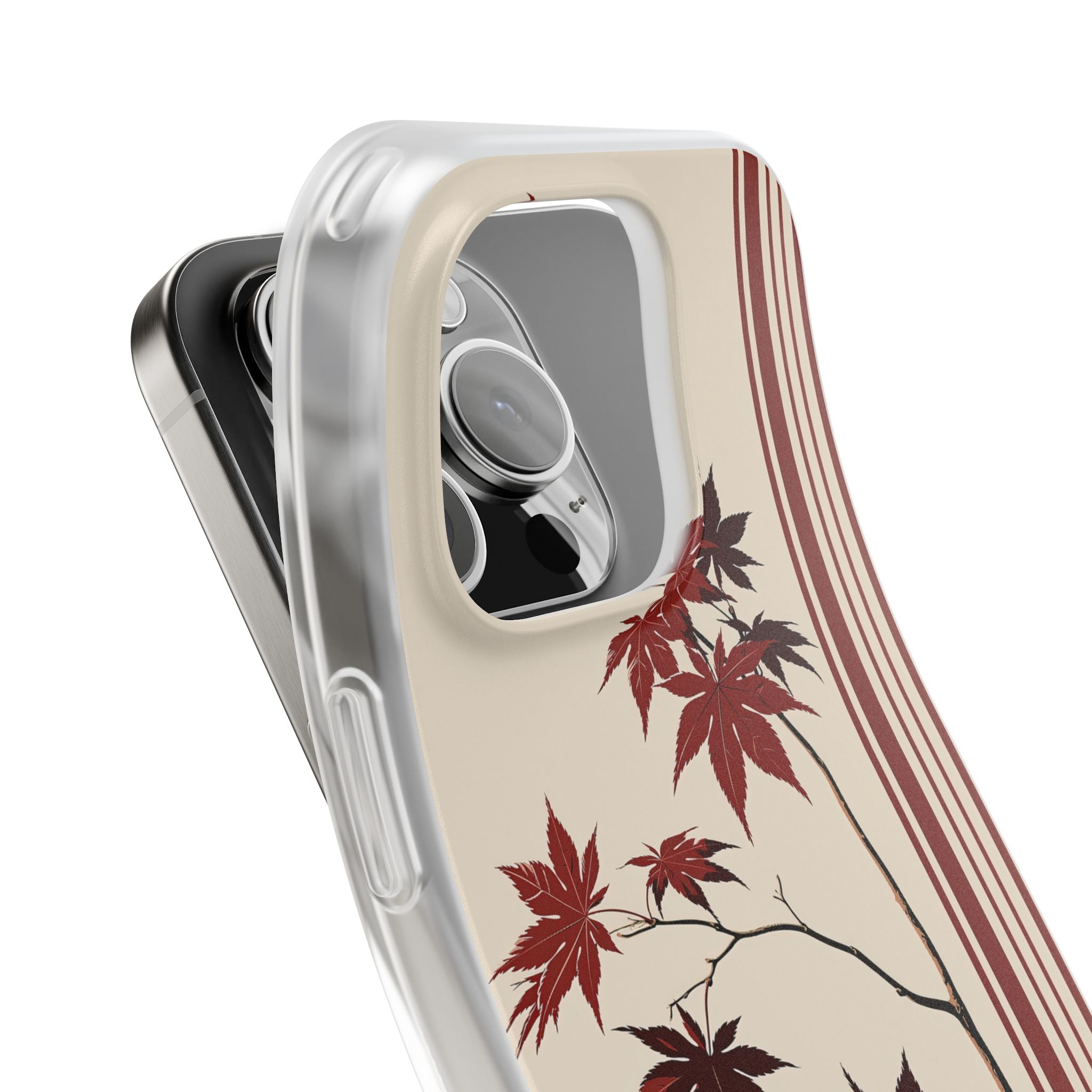 Red Lite Phone Case for iPhone - Crimson Momiji Stripe