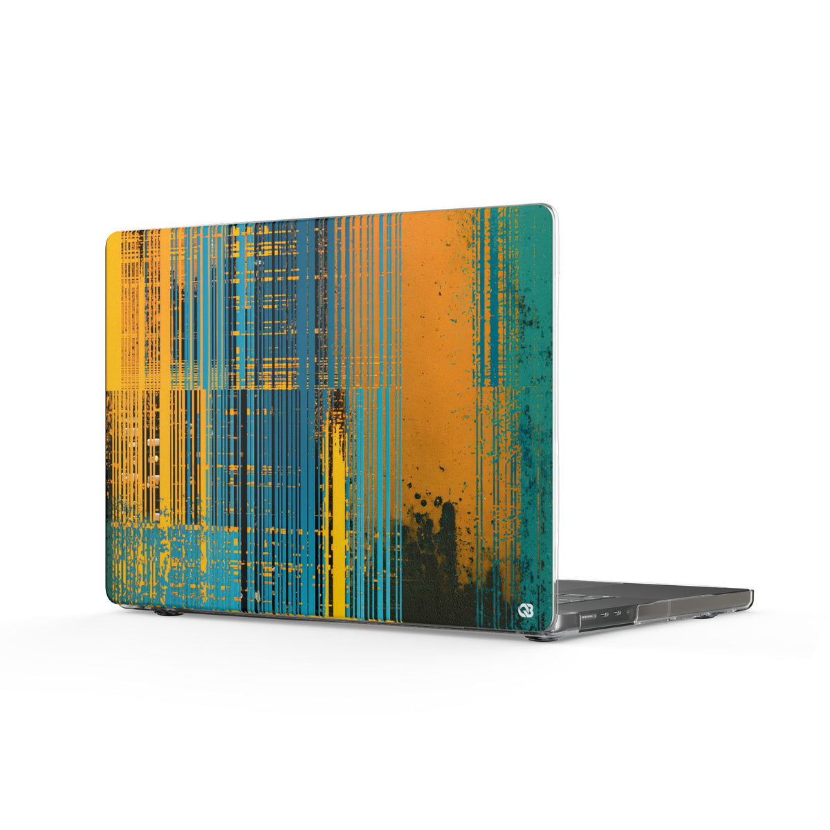 Cyber Glitch Stream · Clear Hard Case for MacBook · Teal