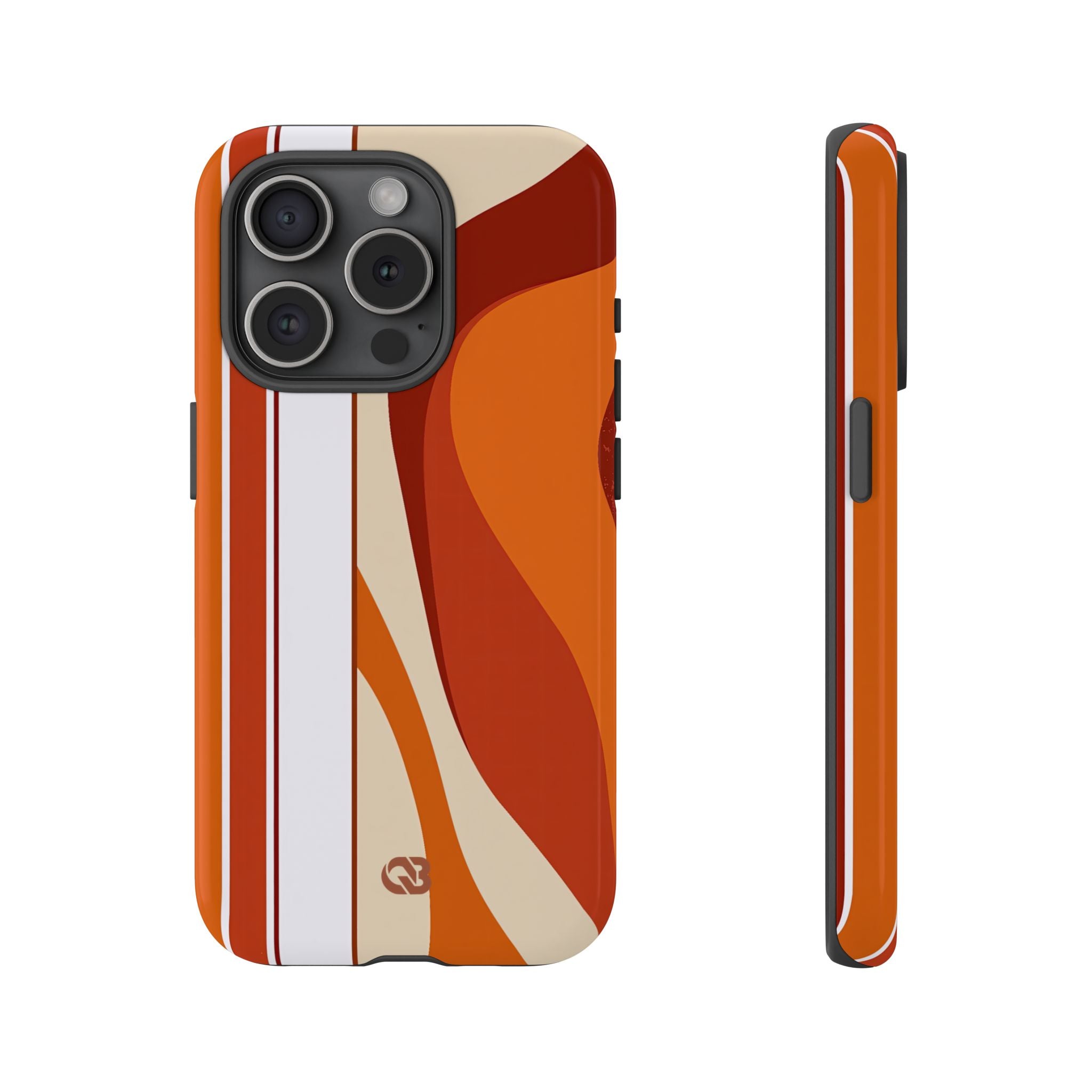 Orange Tough Phone Case for iPhone - Terracotta Metro Line