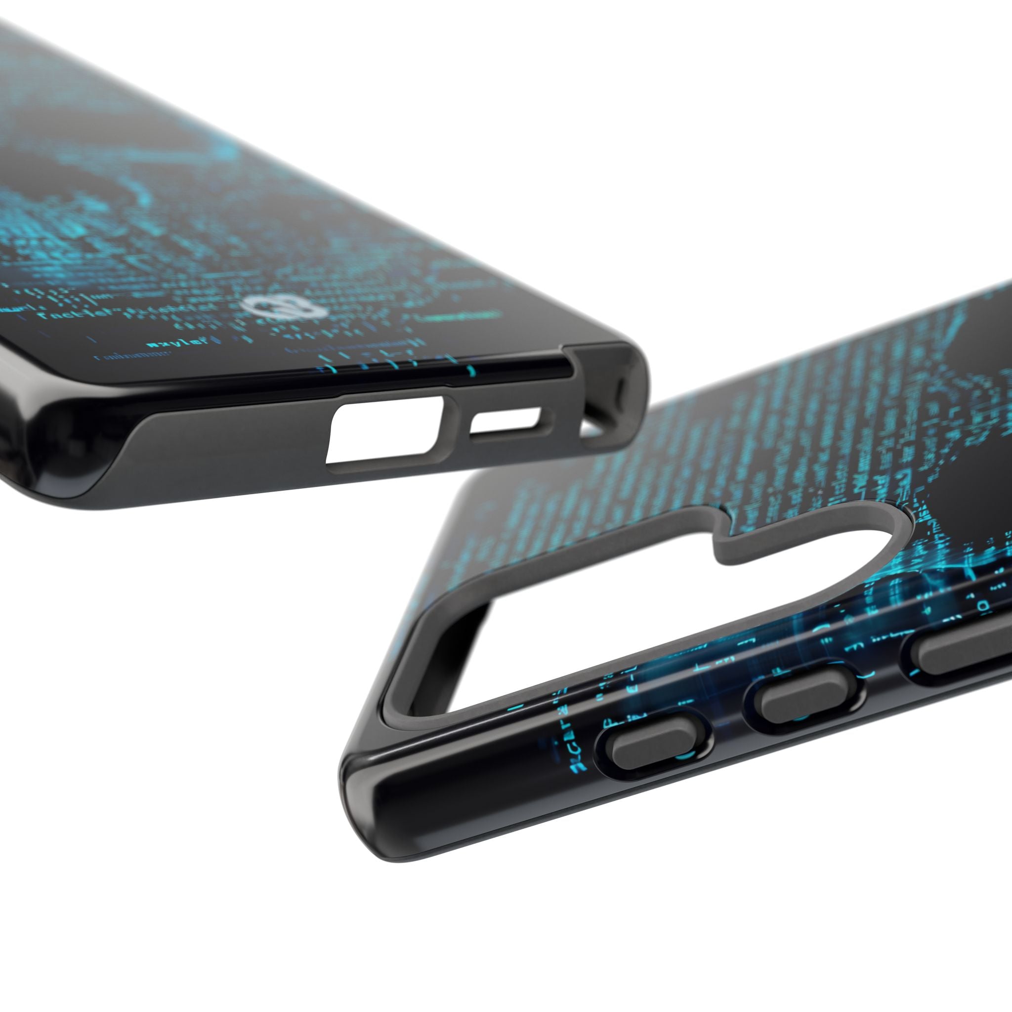 Cyan Glitch Skull · Tough Phone Case for Samsung