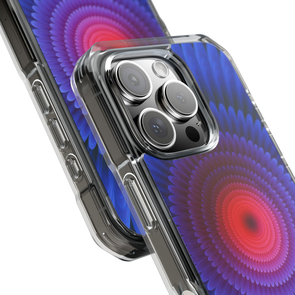 Radial Spectrum Bloom · Clear Impact Magnetic Phone Case for iPhone · Blue
