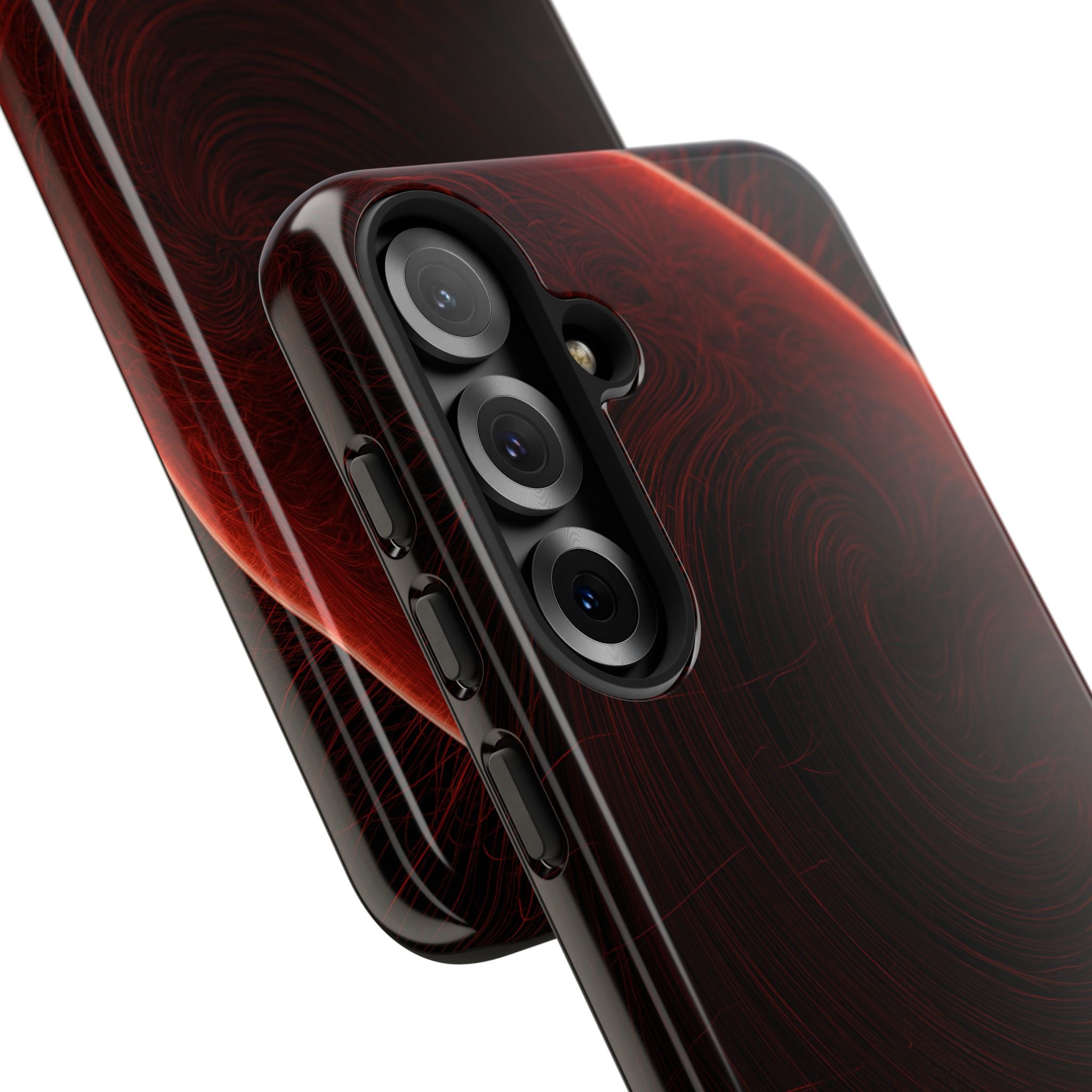 Red Tough Phone Case for Samsung - Crimson Flare Flux