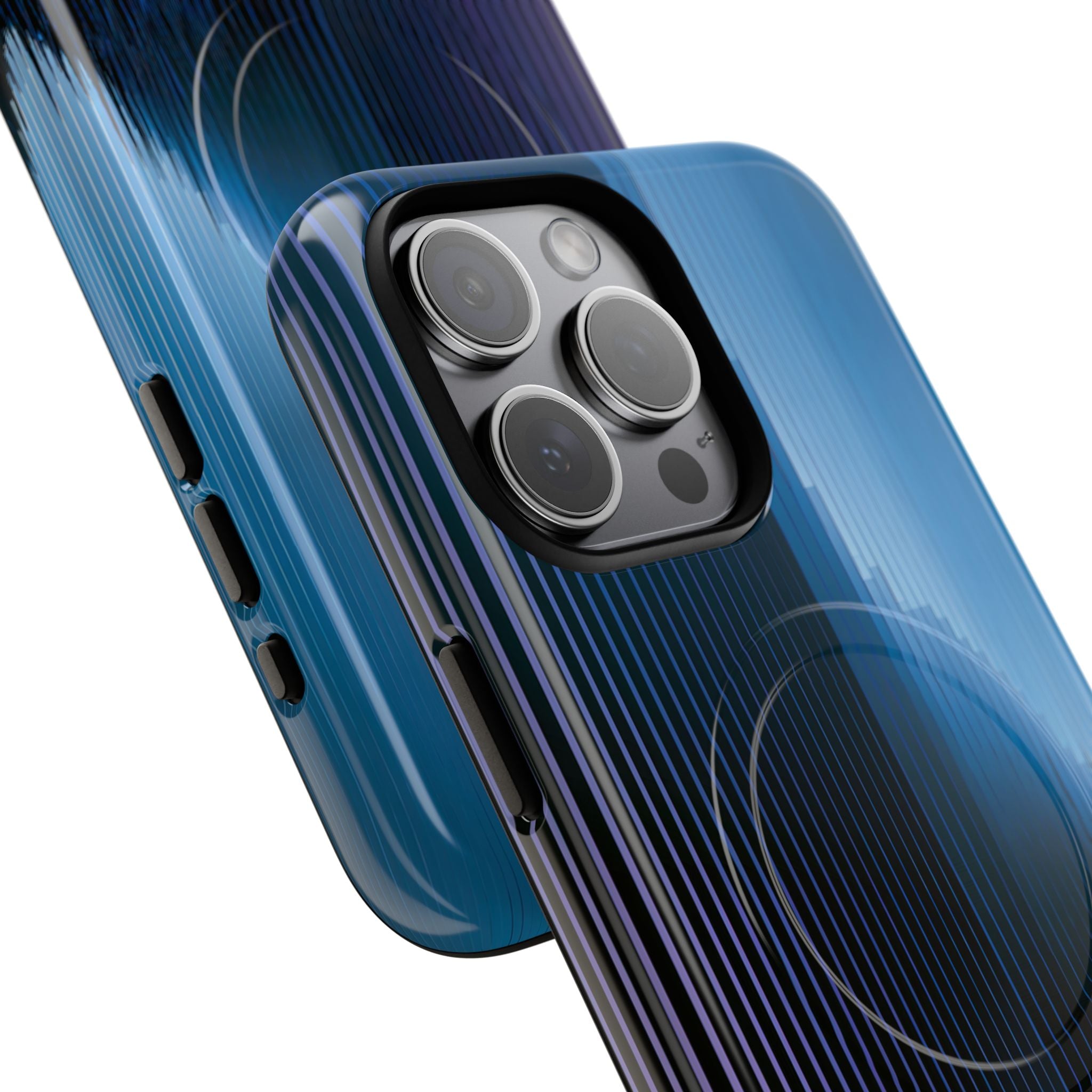 Blue Tough 2.0 Magsafe Phone Case for iPhone - Indigo Distortion Wave
