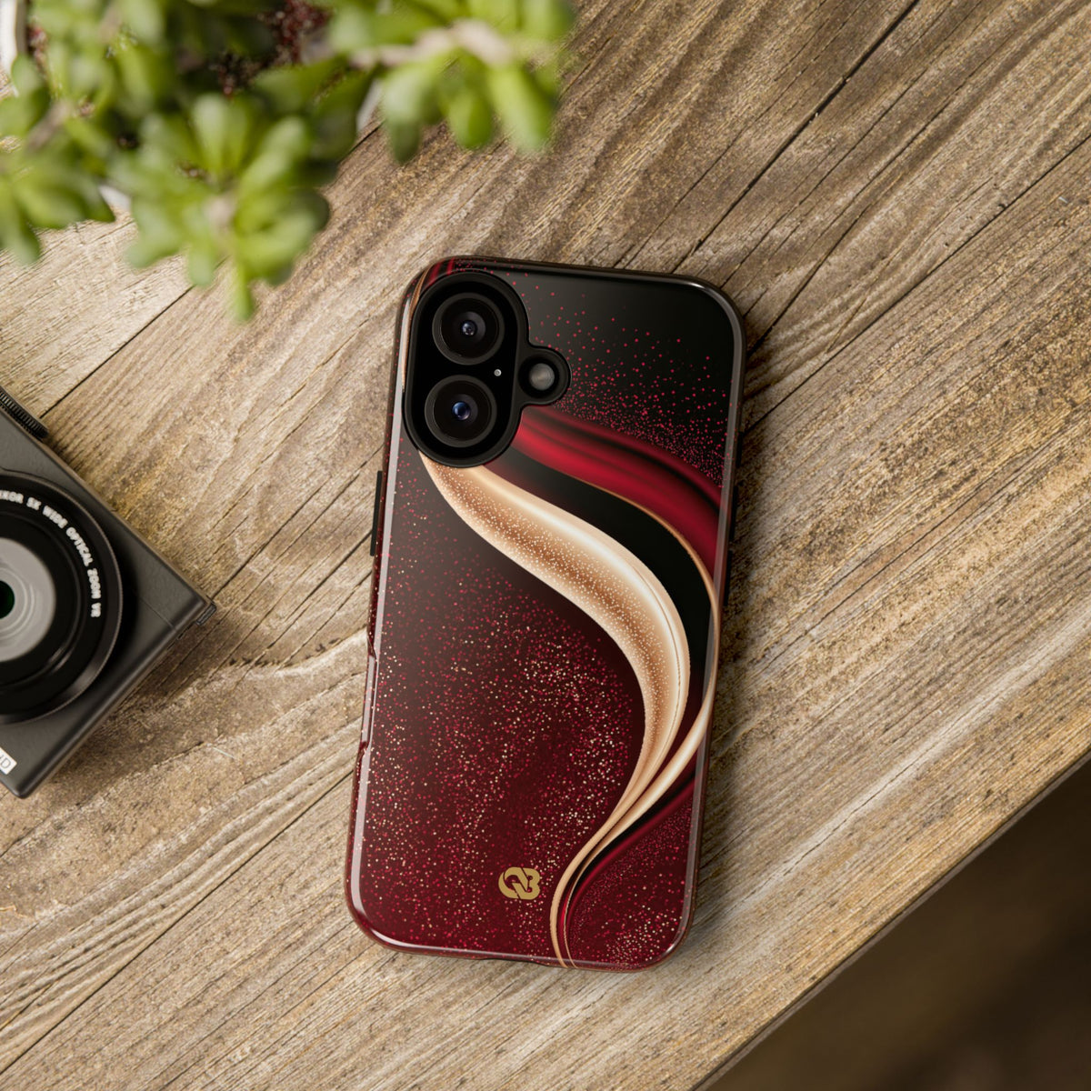 Gilded Crimson Flow · Tough Phone Case for iPhone · Red