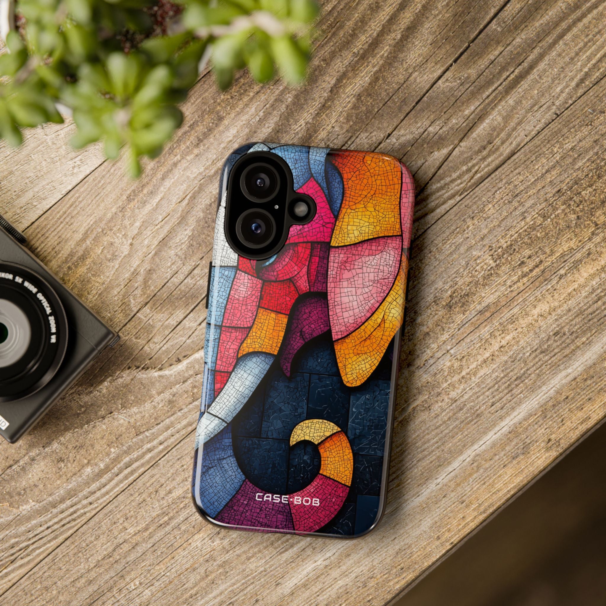 Elephant Mosaic iPhone 16 Case - Tough