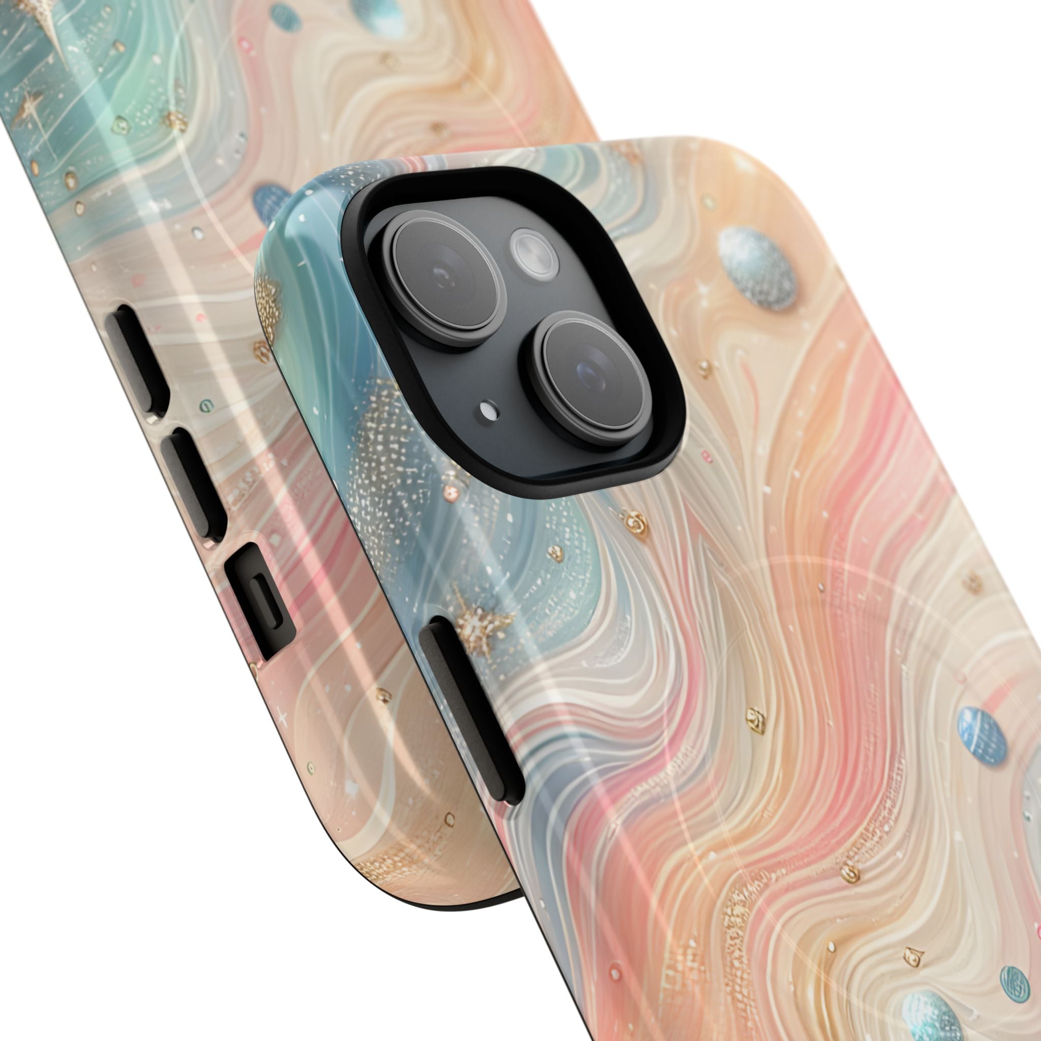 Iridescent Swirls iPhone 15 Skal - Tough+