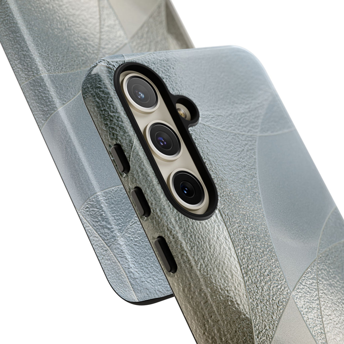 Silver Tough Phone Case for Samsung - Frosted Silver Mosaic