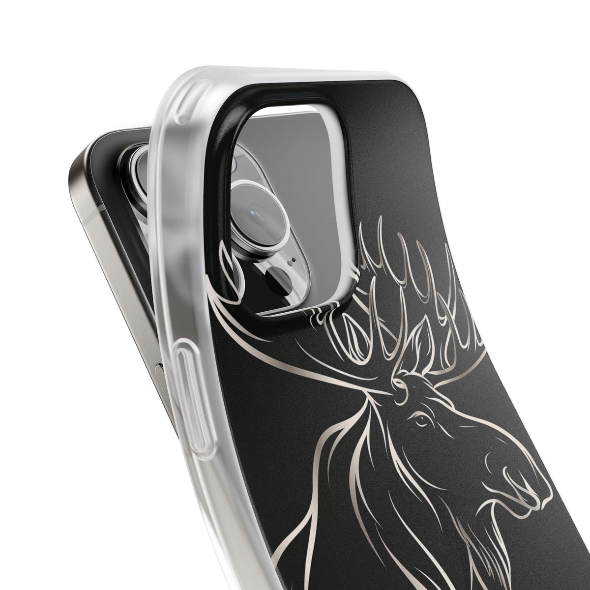 Nordic Moose Contour · Lite Phone Case for iPhone · Black