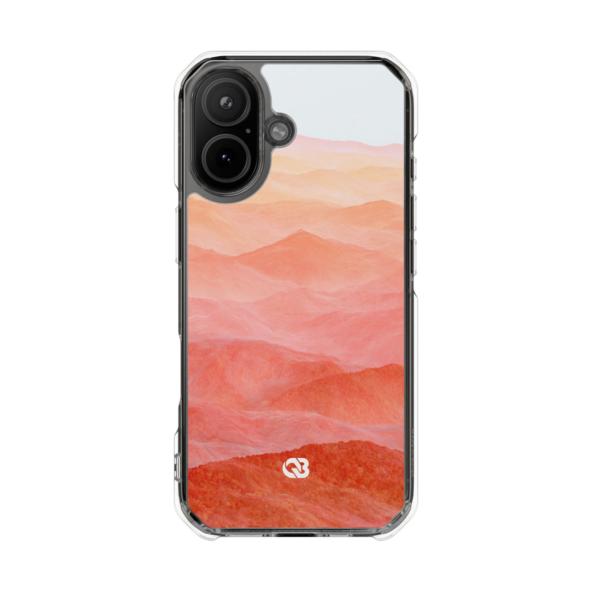 Alpenglow Ridge Vista · Clear Impact Magnetic Phone Case for iPhone · Orange