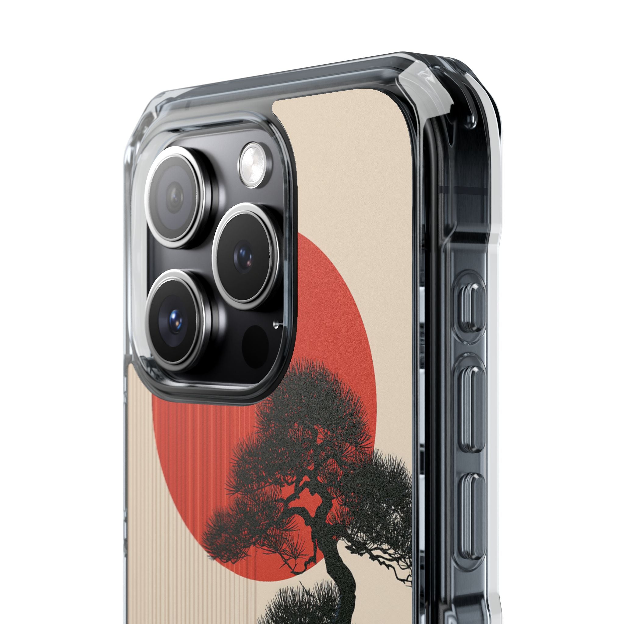 Beige Impact MagSafe Phone Case for iPhone - Kyoto Crimson Pine