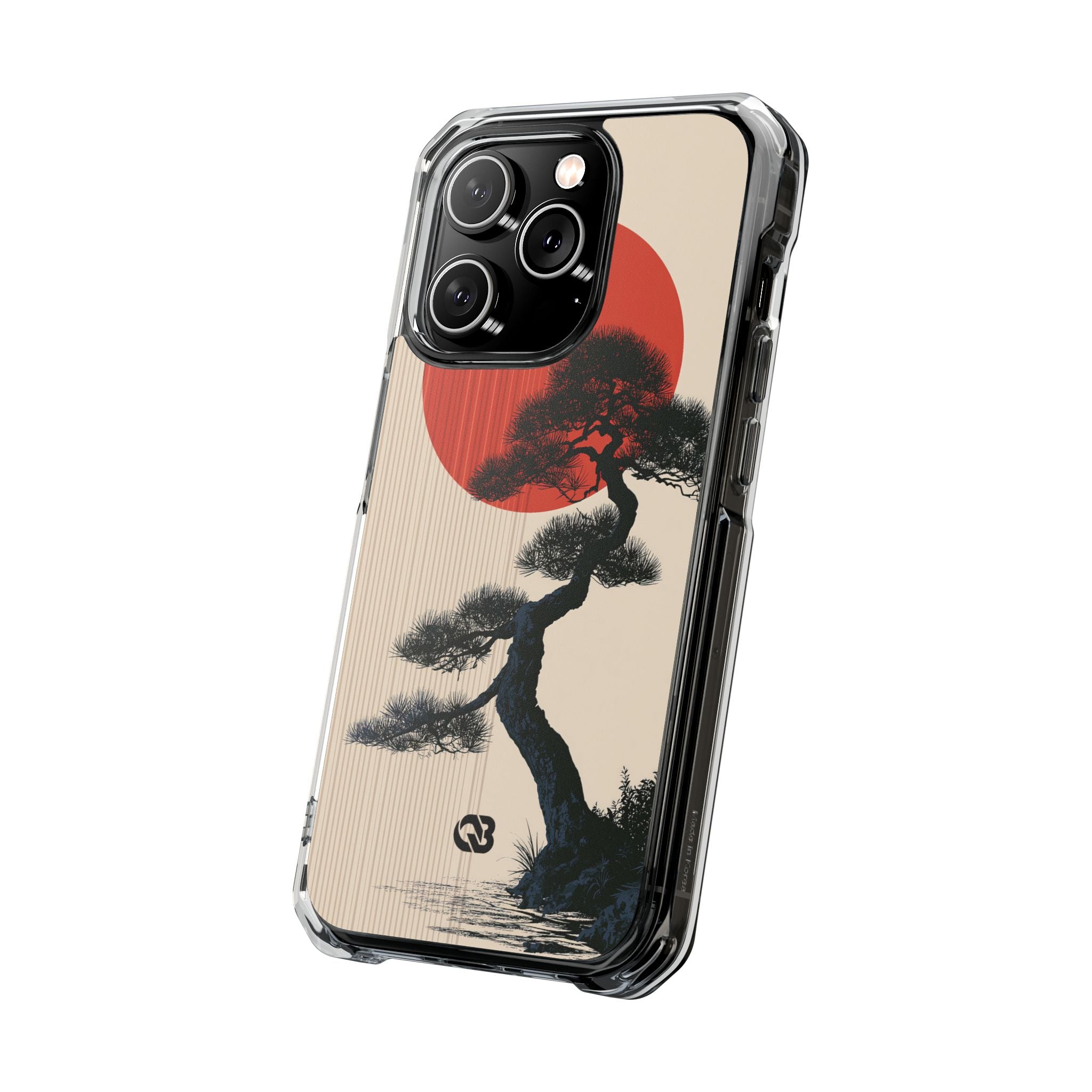 Beige Impact MagSafe Phone Case for iPhone - Kyoto Crimson Pine