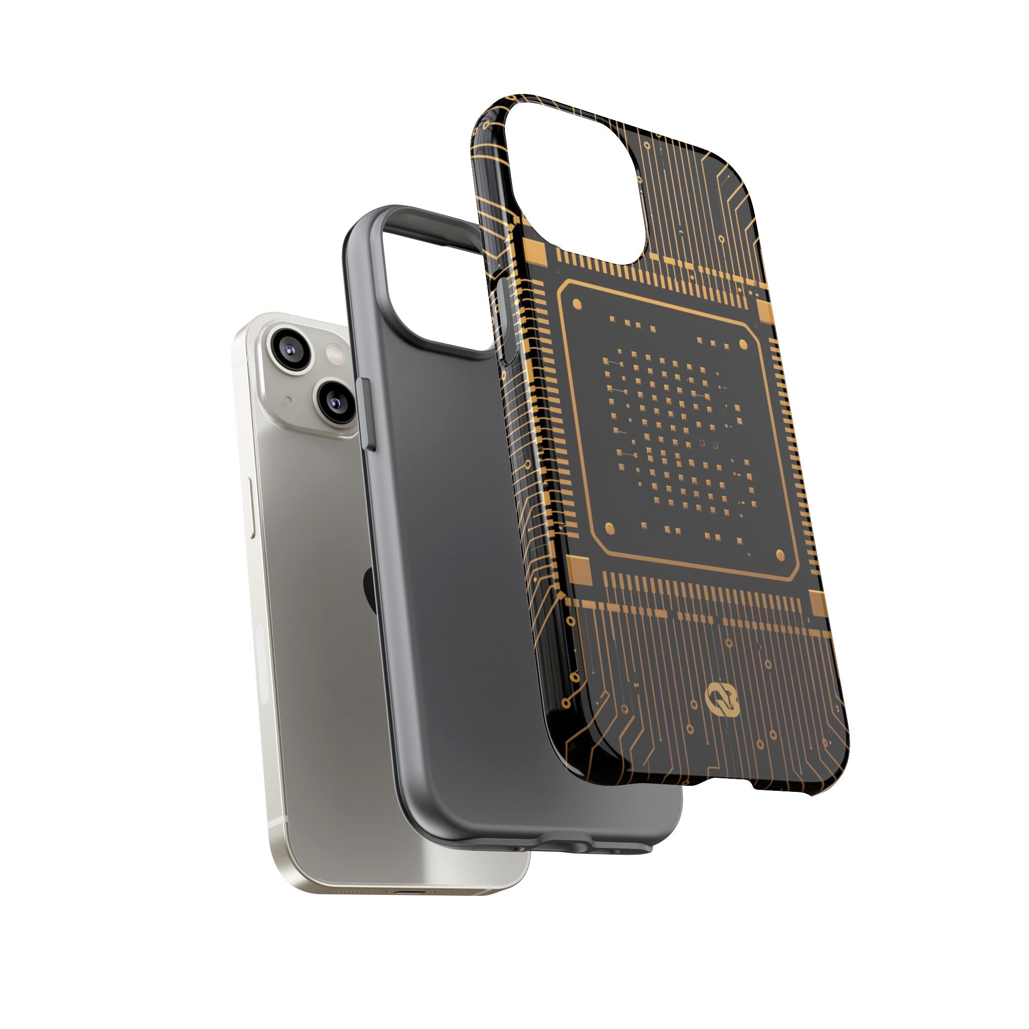 Gold Tough Phone Case for iPhone - Cyber Gold Processor