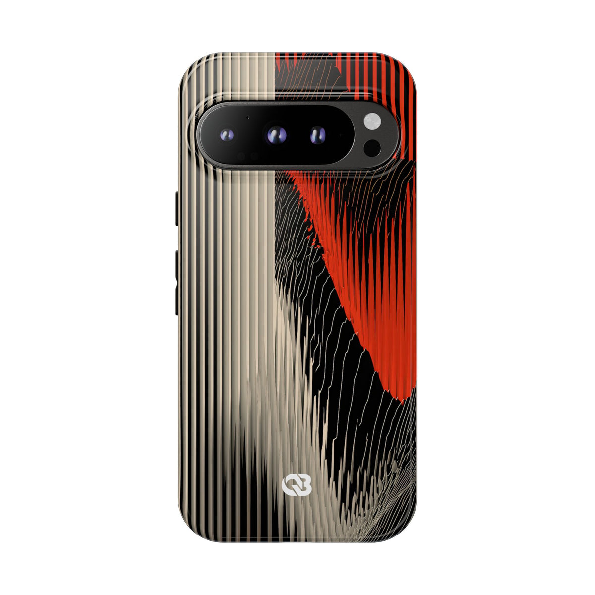Red Tough Phone Case for Google Pixel - Crimson Pulse Topo