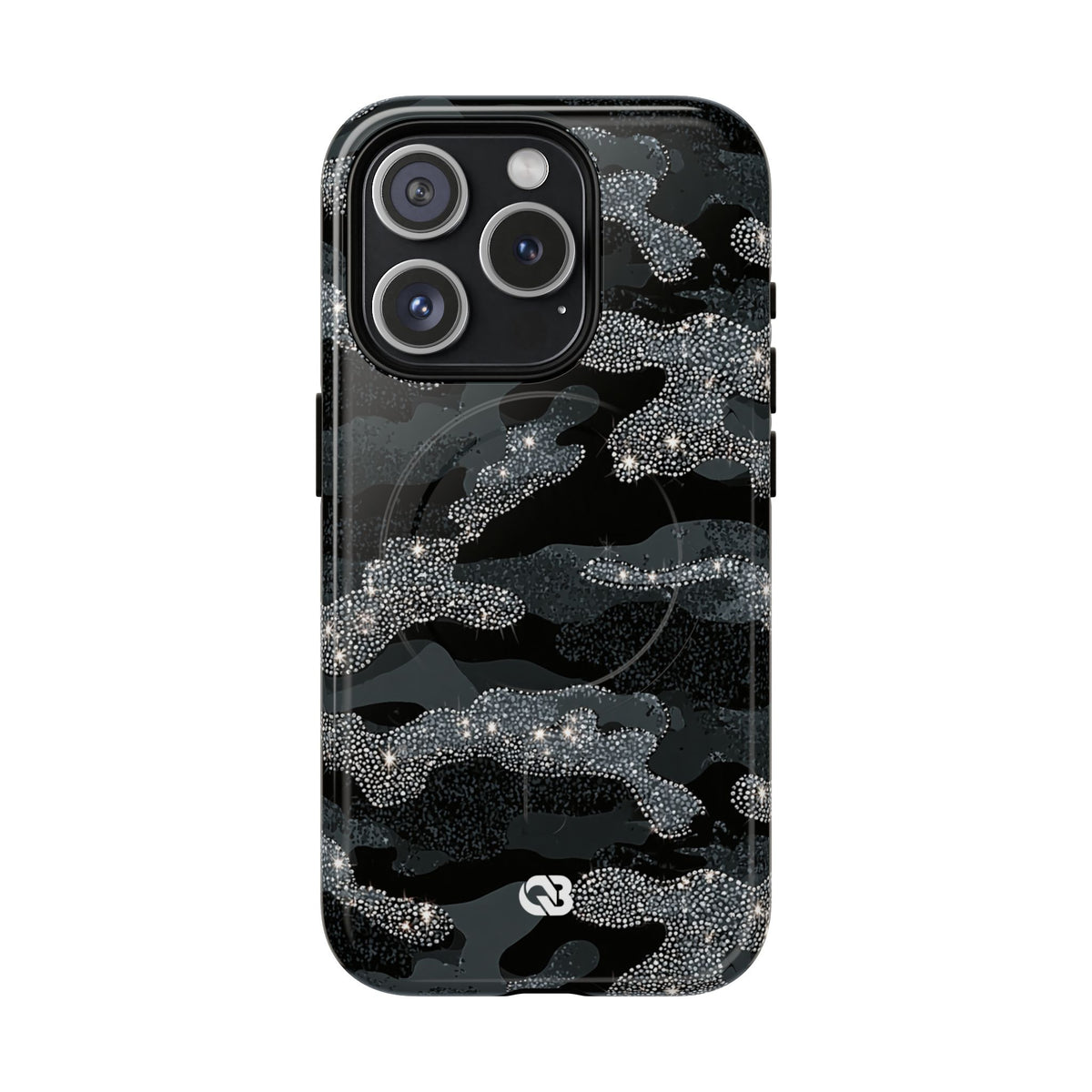 Glitter Shadow Camo · Tough 2.0 Magnetic Phone Case for iPhone · Black