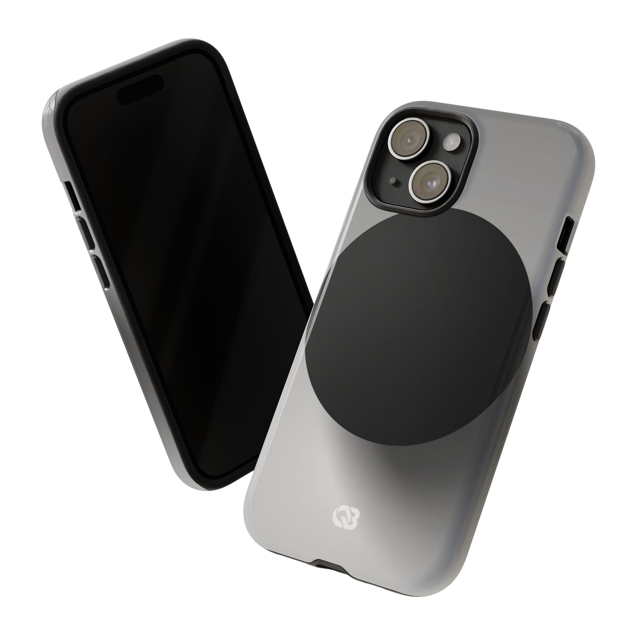 Grey Tough Phone Case for iPhone - Matte Onyx Sphere
