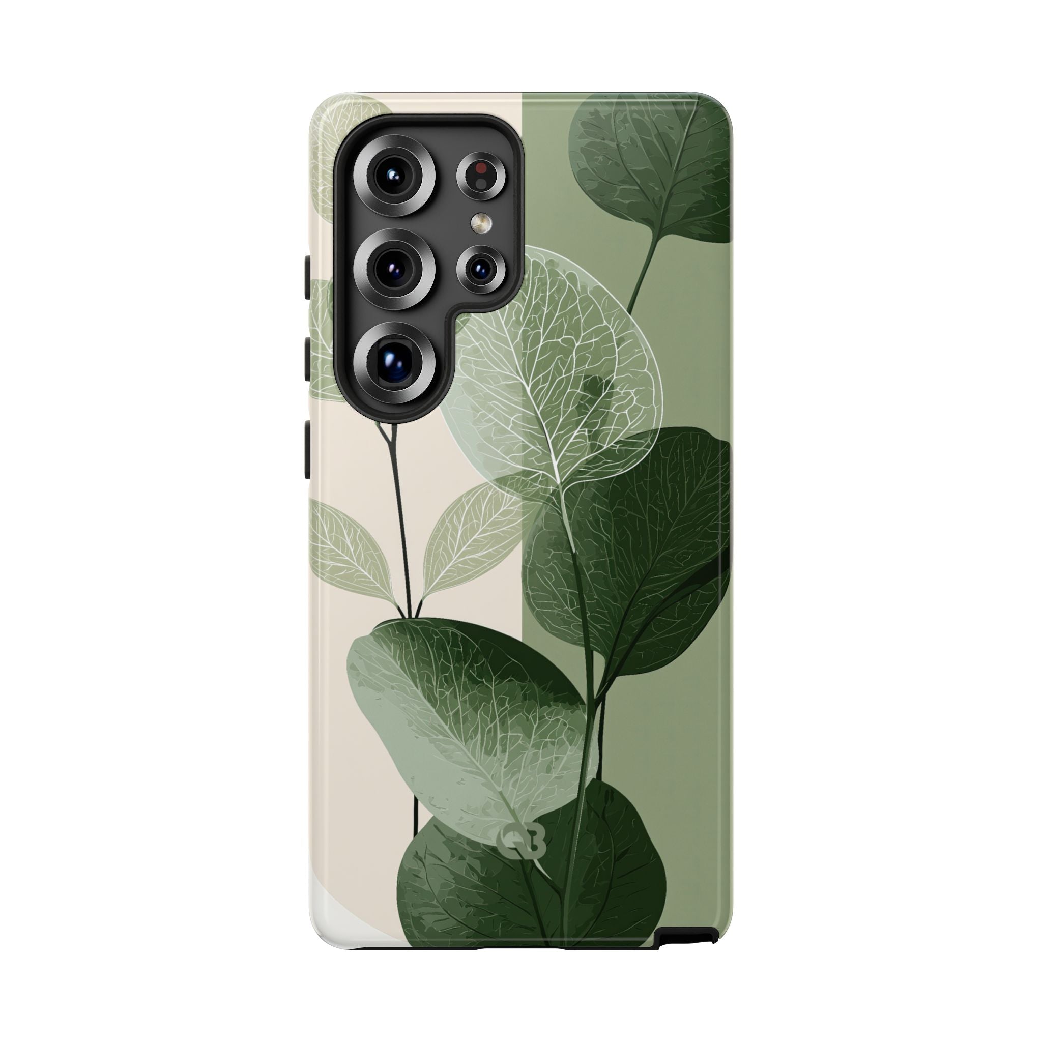 Green Tough Phone Case for Samsung - Sage Leaf Skeletals