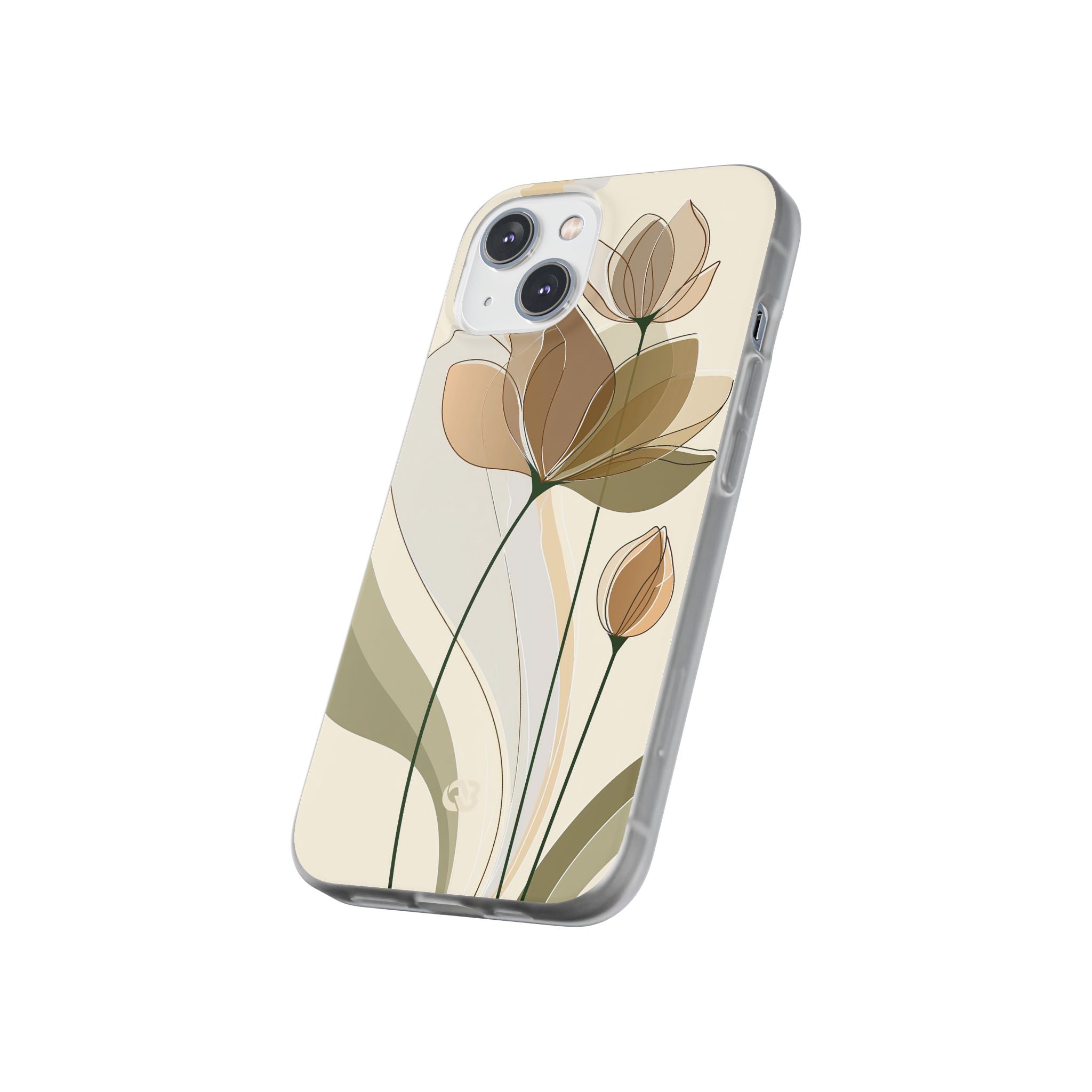 Beige Lite Phone Case for iPhone - Muted Ochre Petals