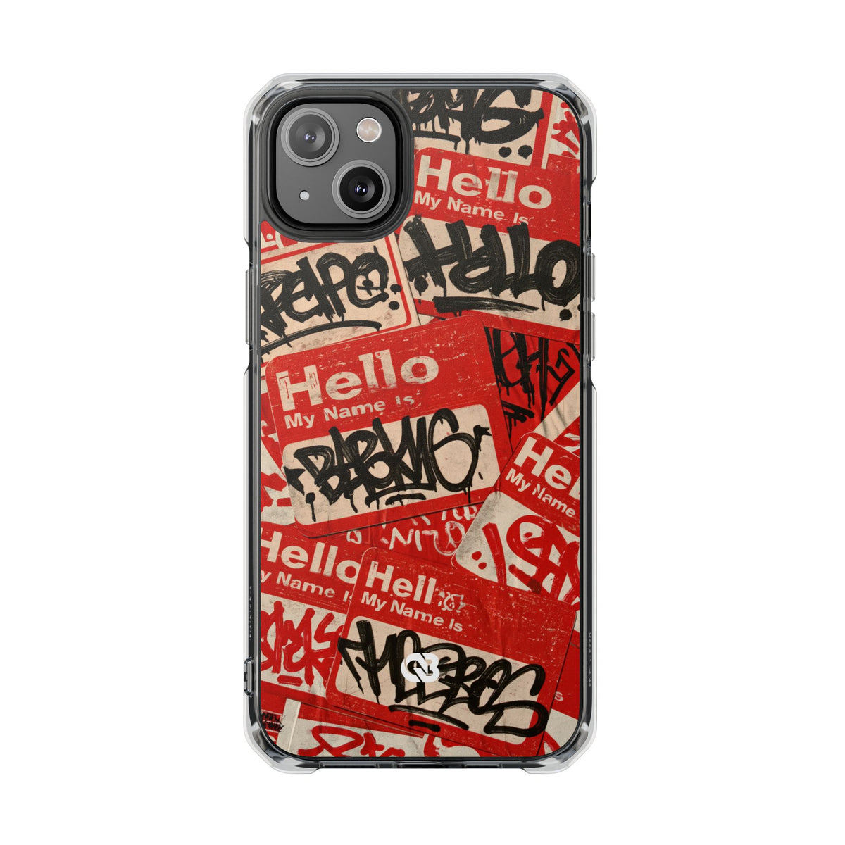 Slap Tag Collage · Clear Impact Magnetic Phone Case for iPhone · Red