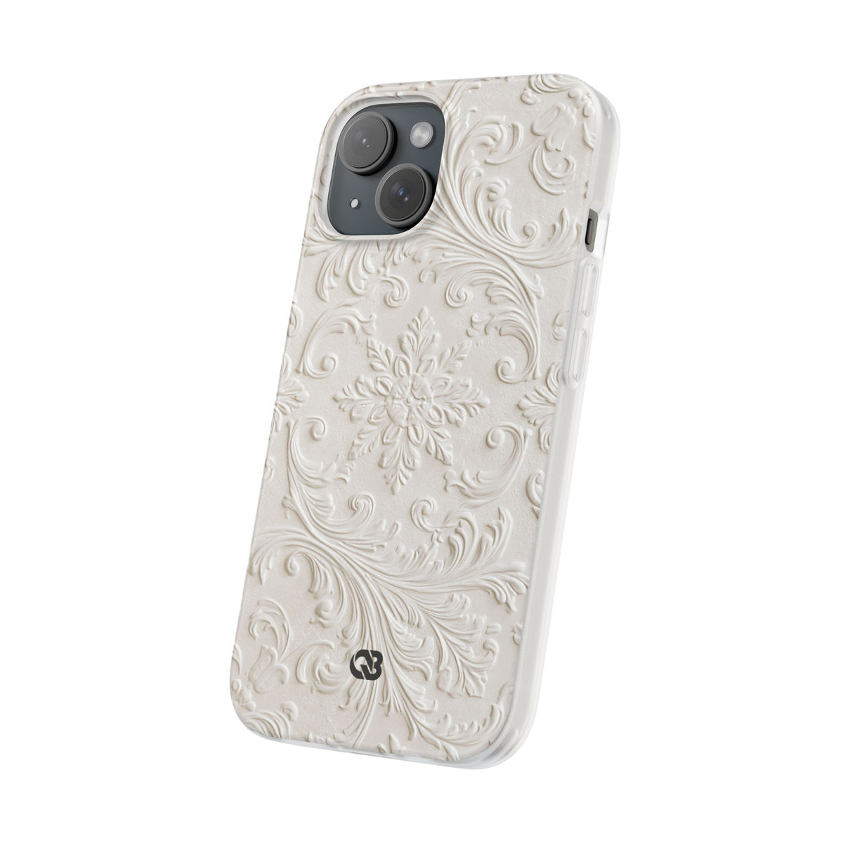 Ivory Baroque Relief · Lite Phone Case for iPhone · White