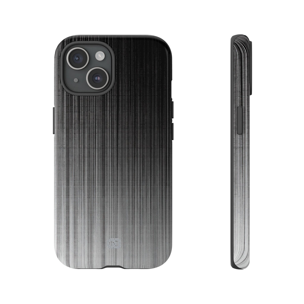 Grey Tough Phone Case for iPhone - Static Vertical Dither