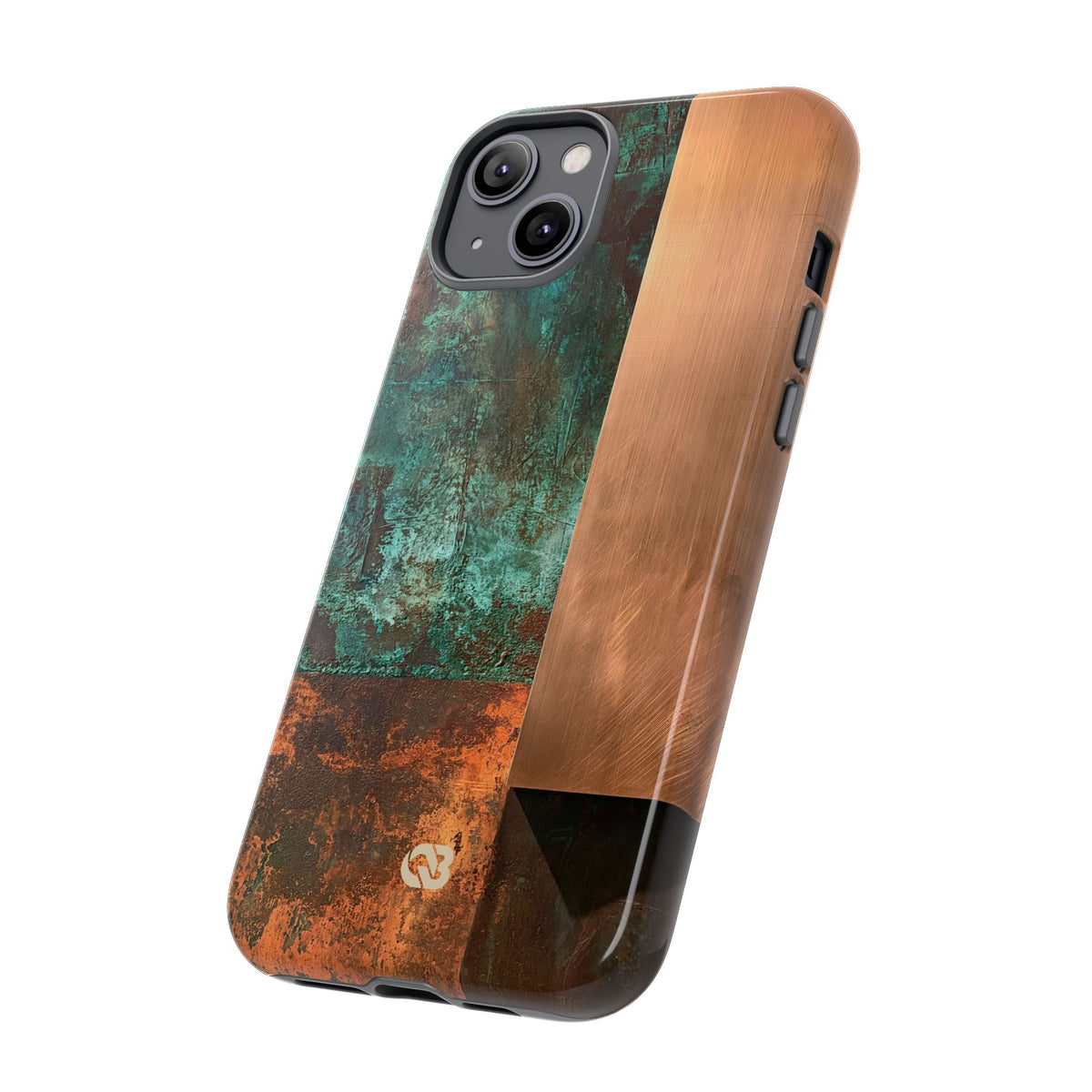 Teal Tough Phone Case for iPhone - Verdigris Copper Slab