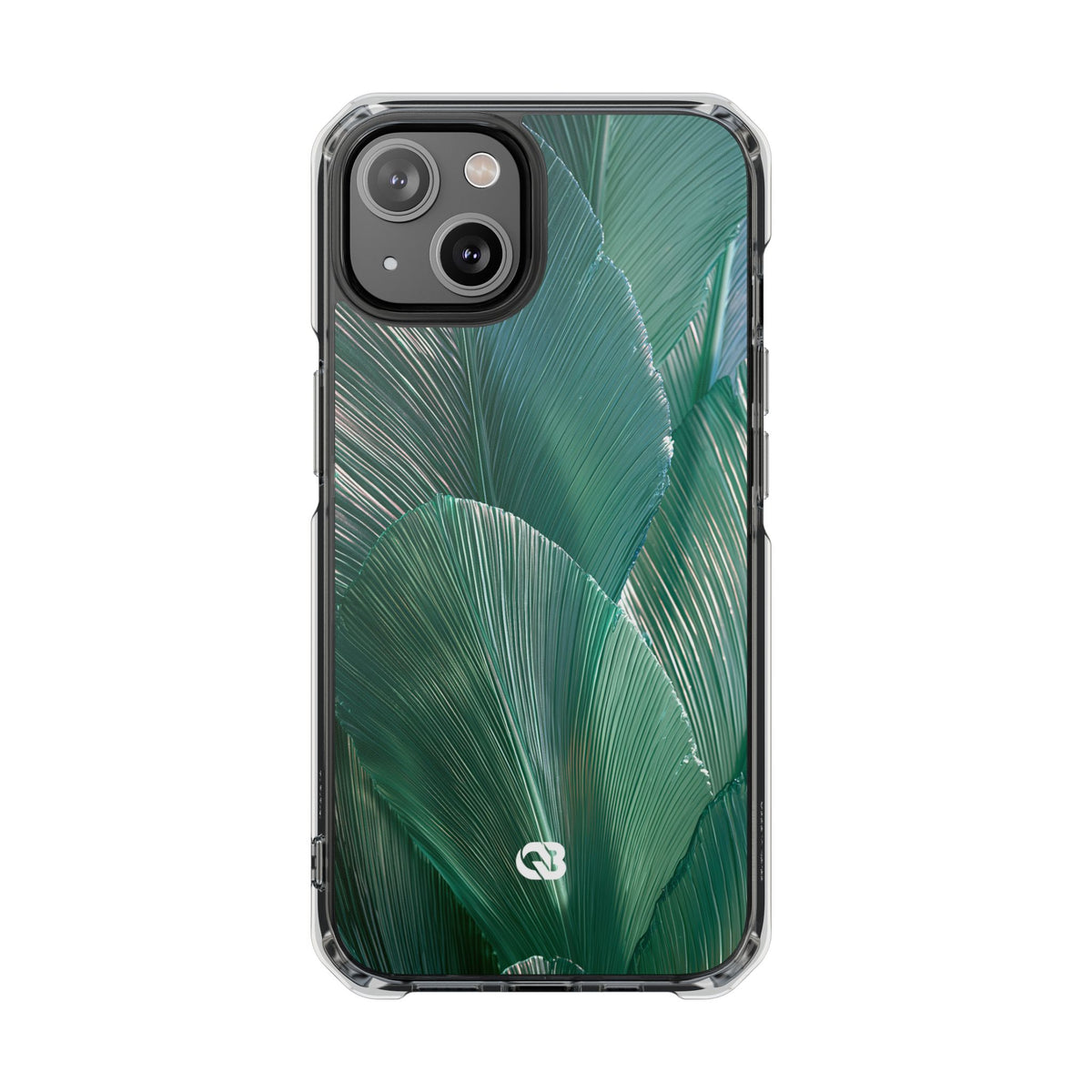 Translucent Fan Palm · Clear Impact Magnetic Phone Case for iPhone · Teal
