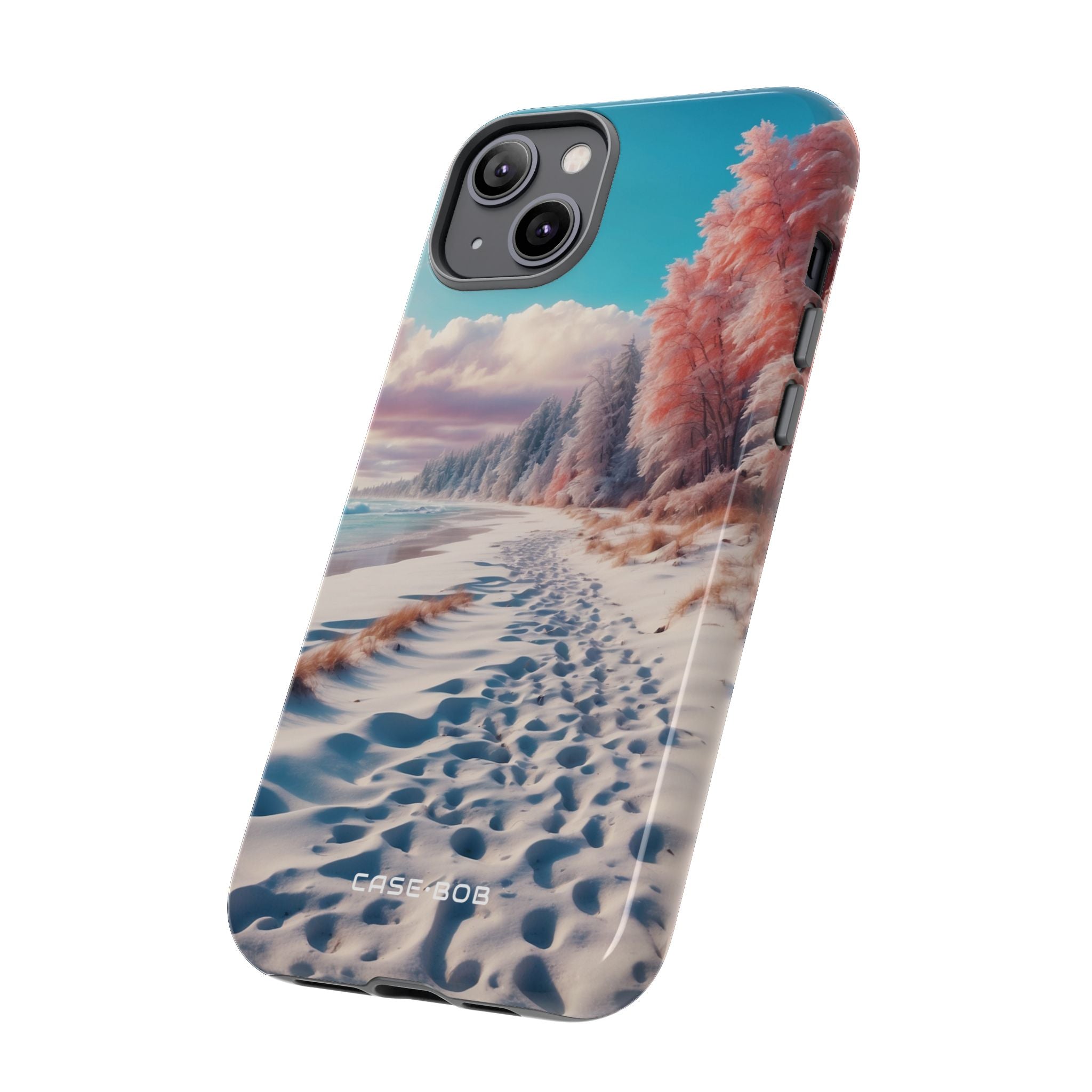 Snowy Footprints iPhone 14 Plus Case - Tough