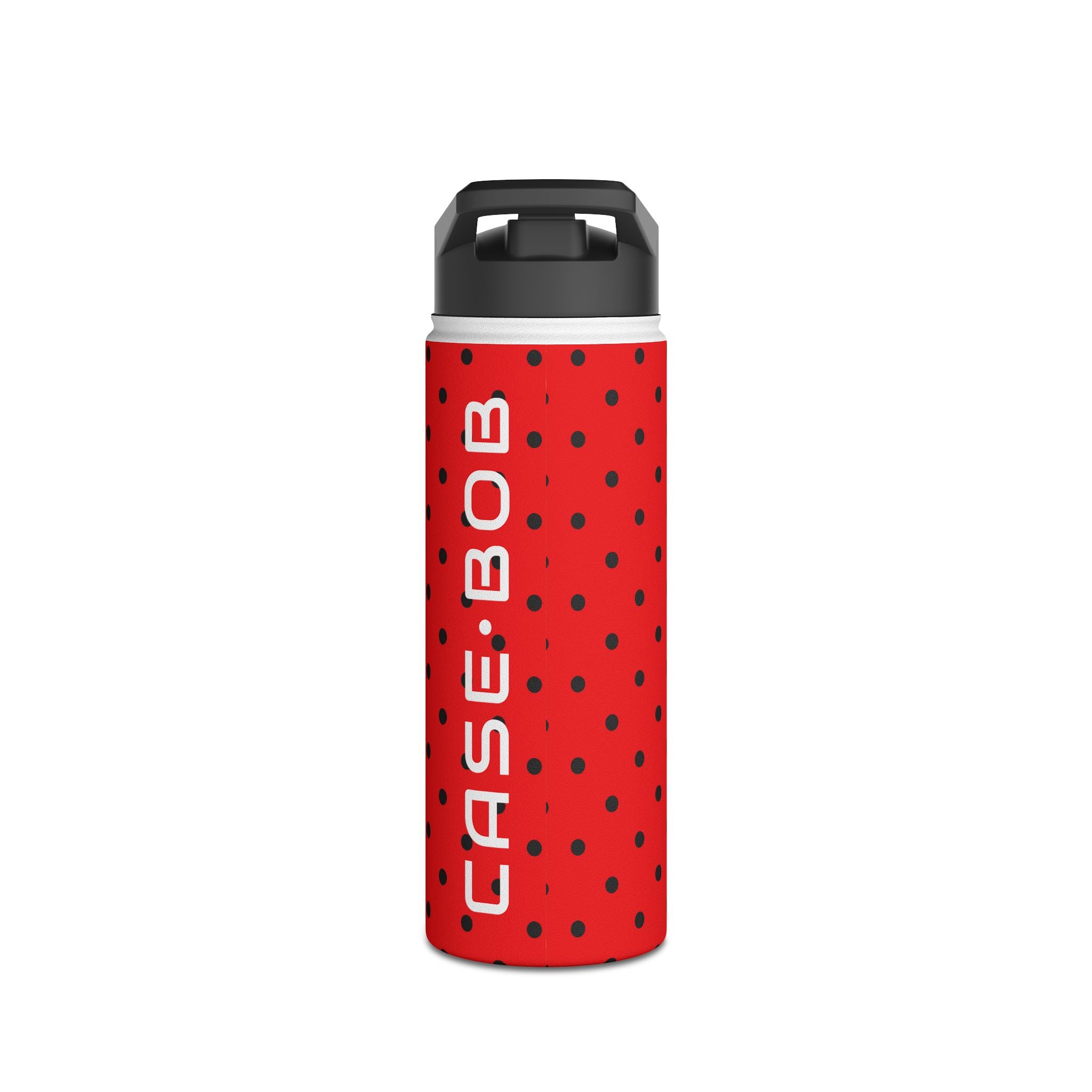 Black Dot Grid - Stainless Steel Water Bottle
