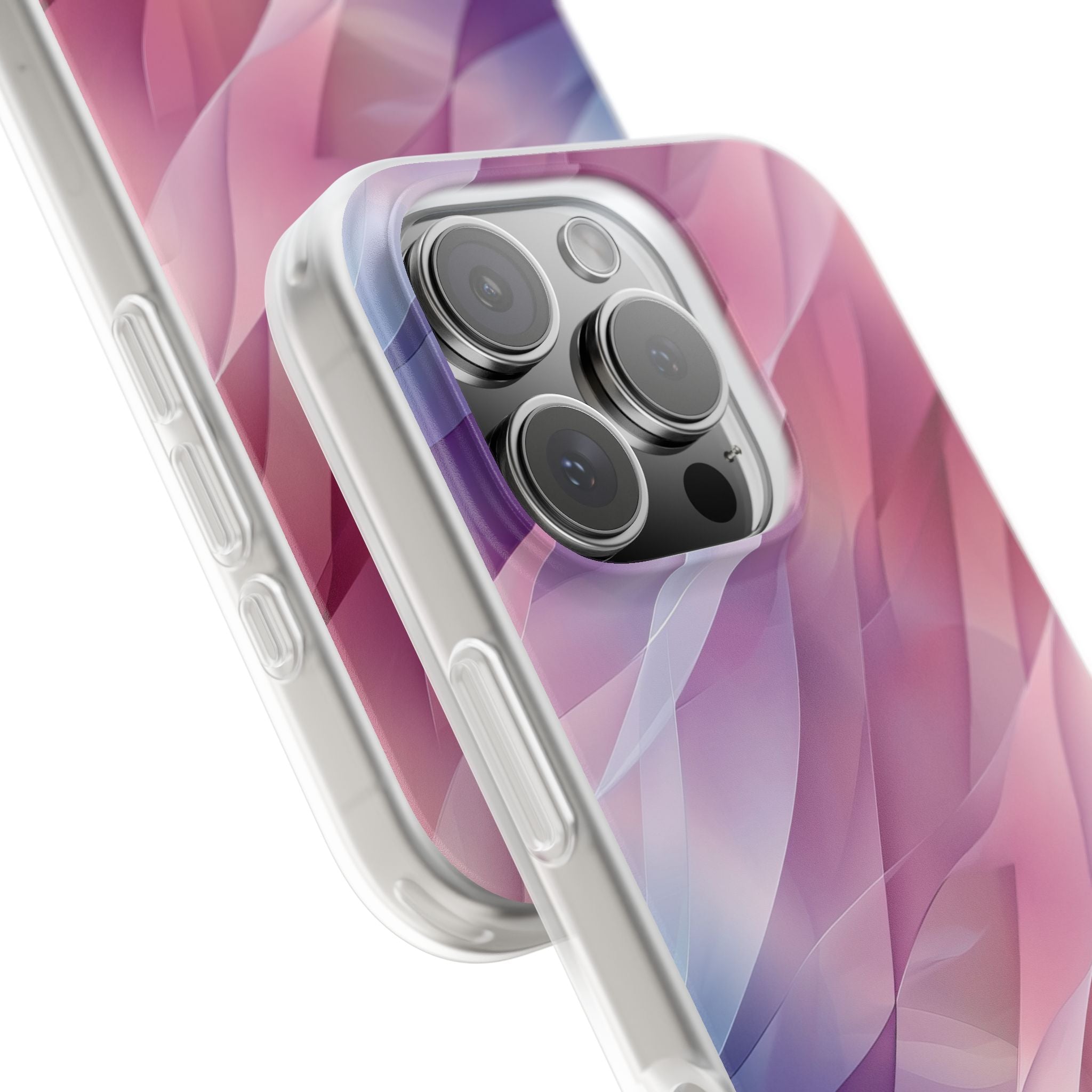 Vaaleanpunainen aalto iPhone 16 Pro -pehmeä suojakotelo