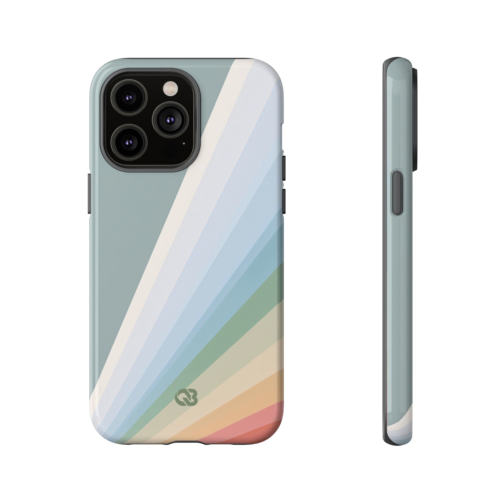 Green Tough Phone Case for iPhone - Sage Prism Beam