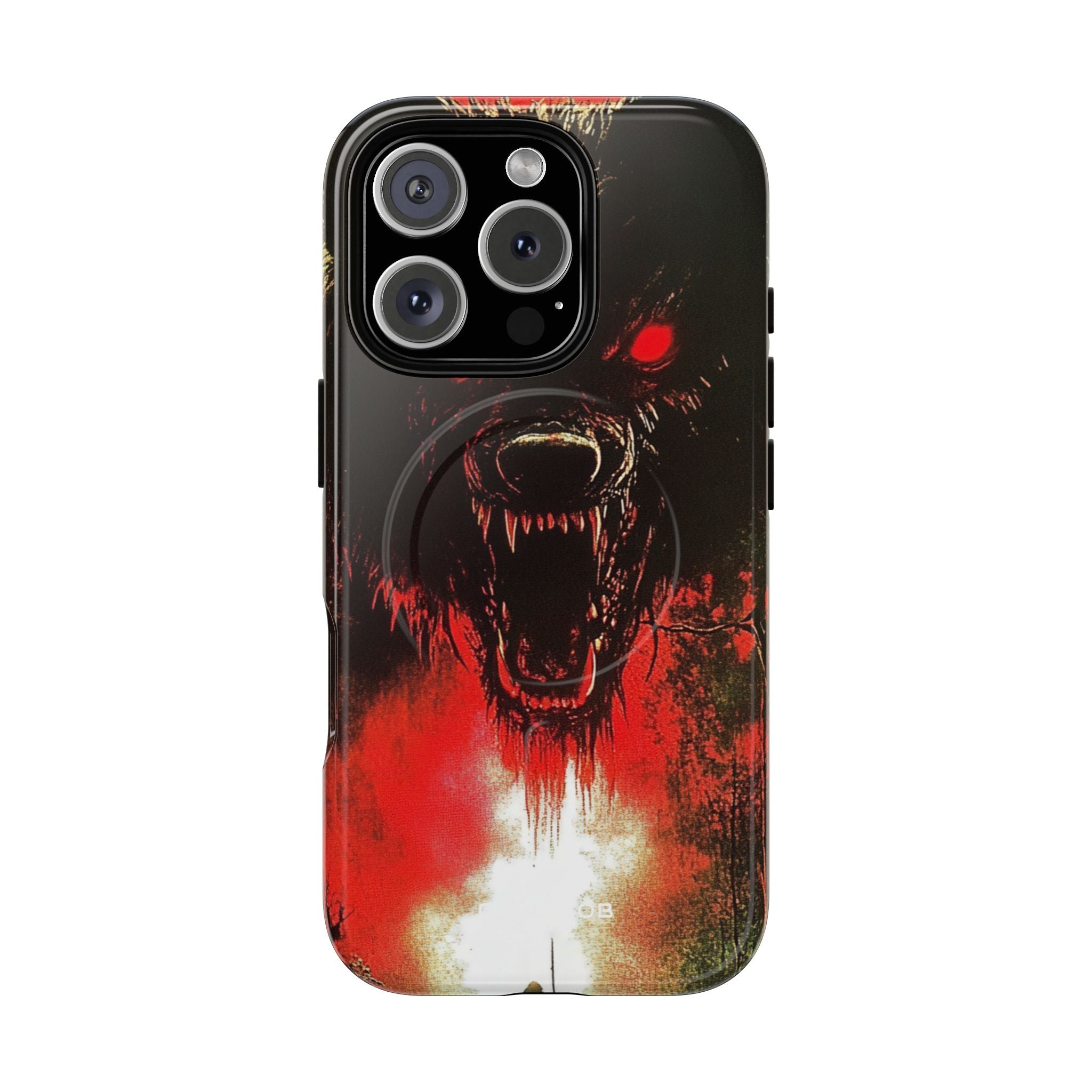 Crimson Wolf iPhone 16 Pro Skal - Tough+