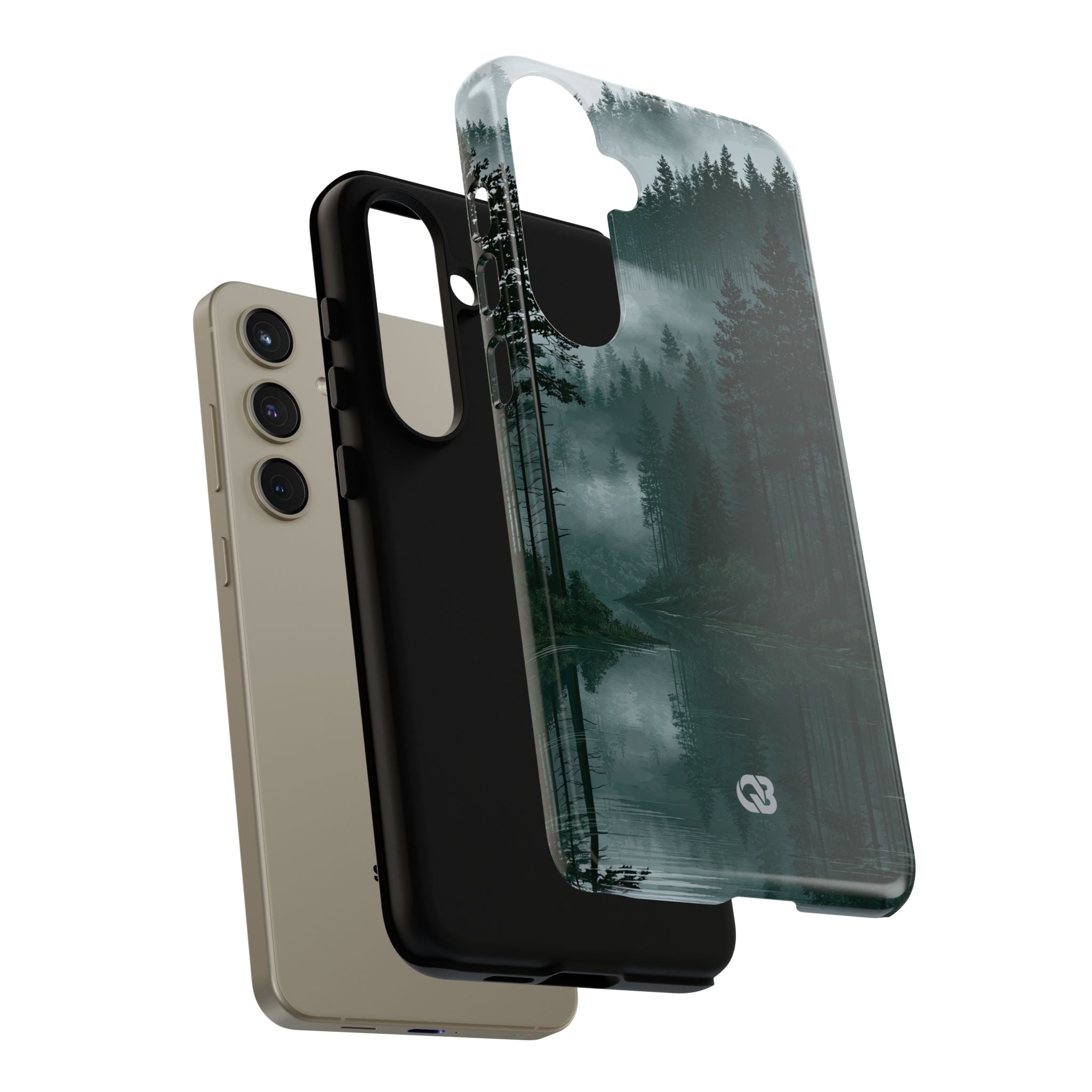 Green Tough Phone Case for Samsung - Misty Evergreen Mirror