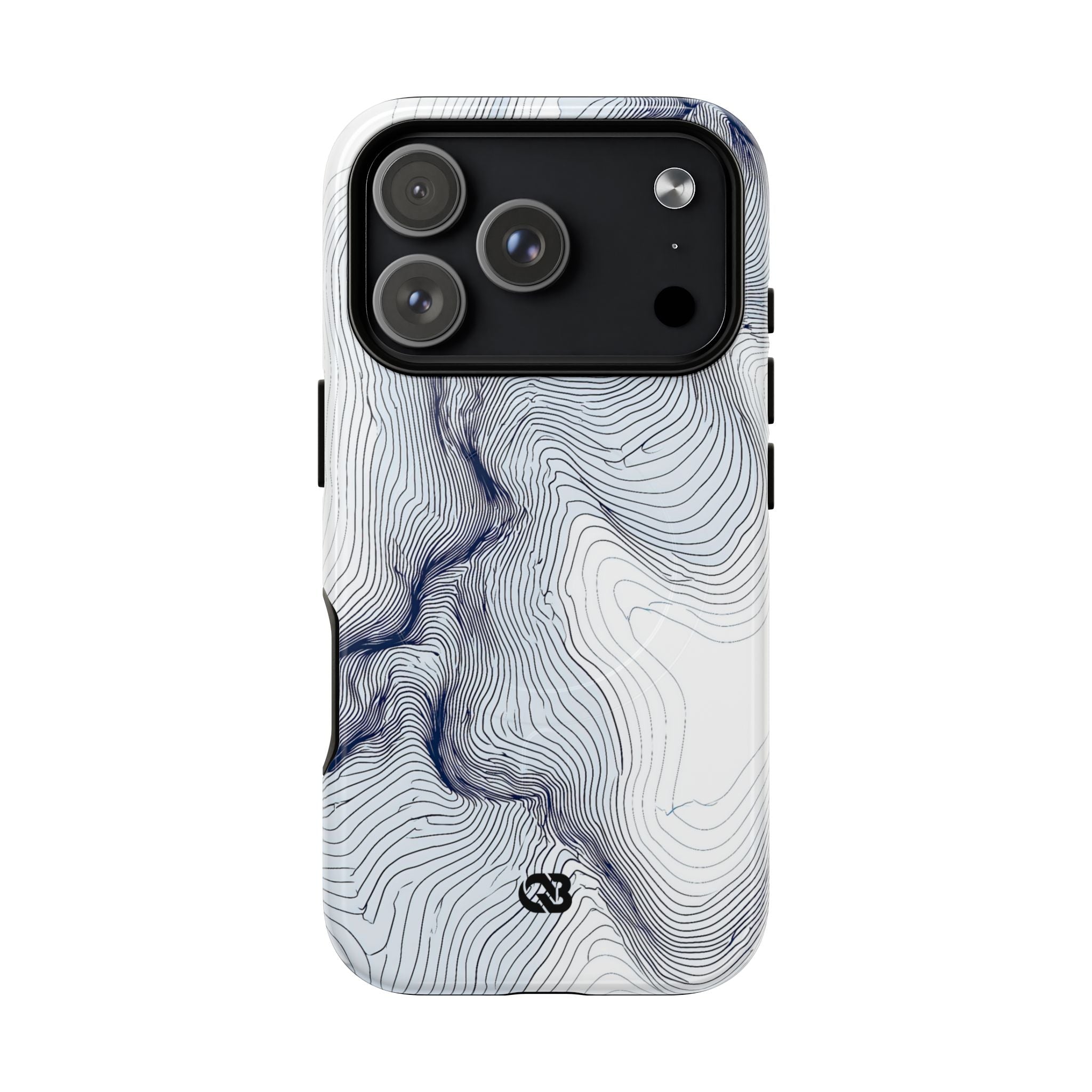 White Tough 2.0 Magsafe Phone Case for iPhone - Nordic Ridge Topo