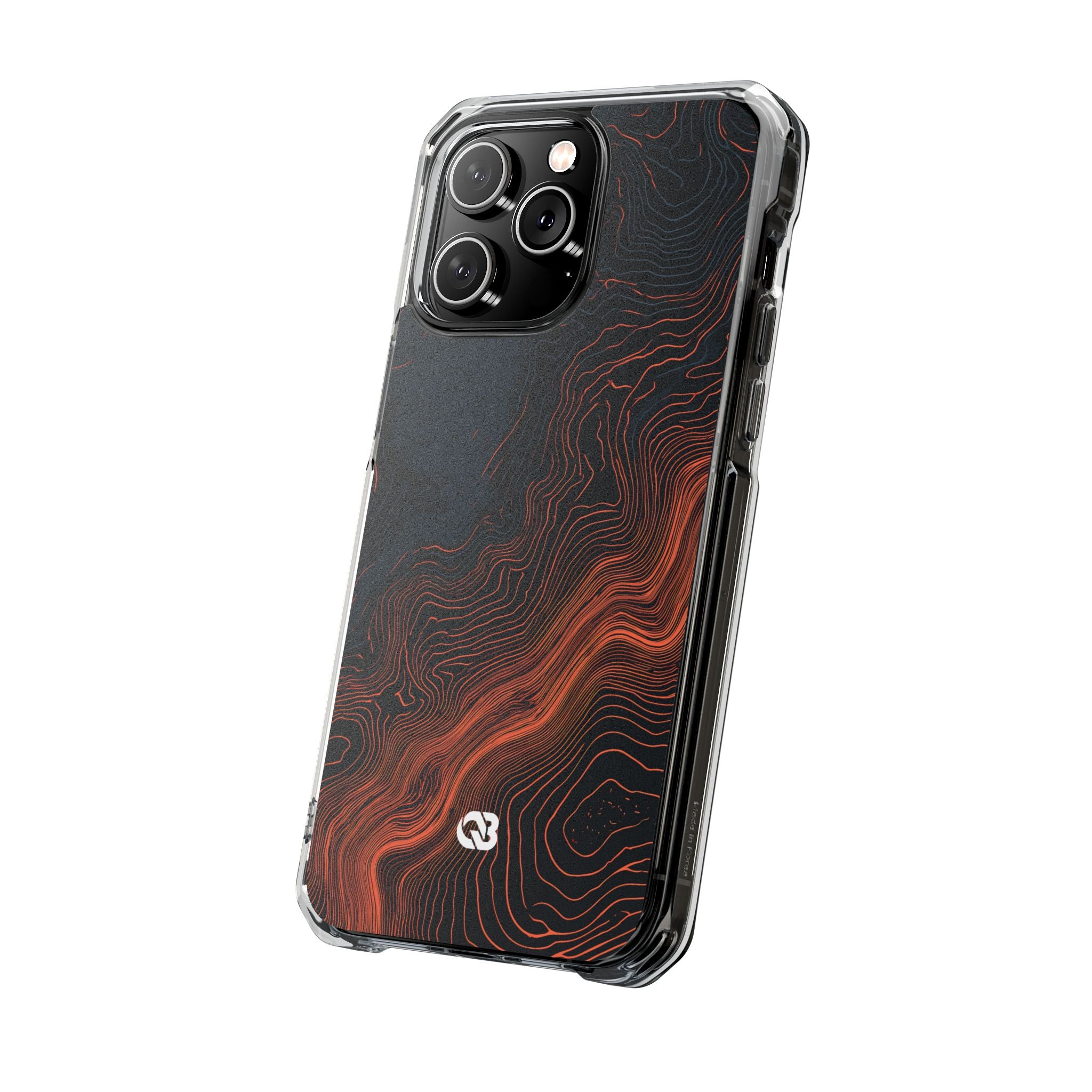 Black Impact MagSafe Phone Case for iPhone - Volcanic Basalt Map
