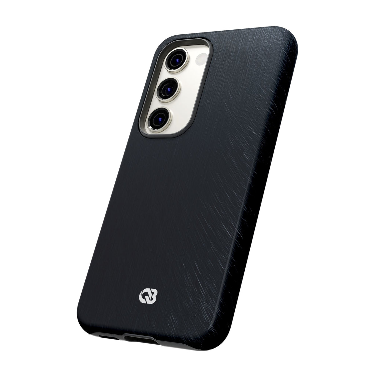 Black Tough Phone Case for Samsung - Midnight Brushed Grain
