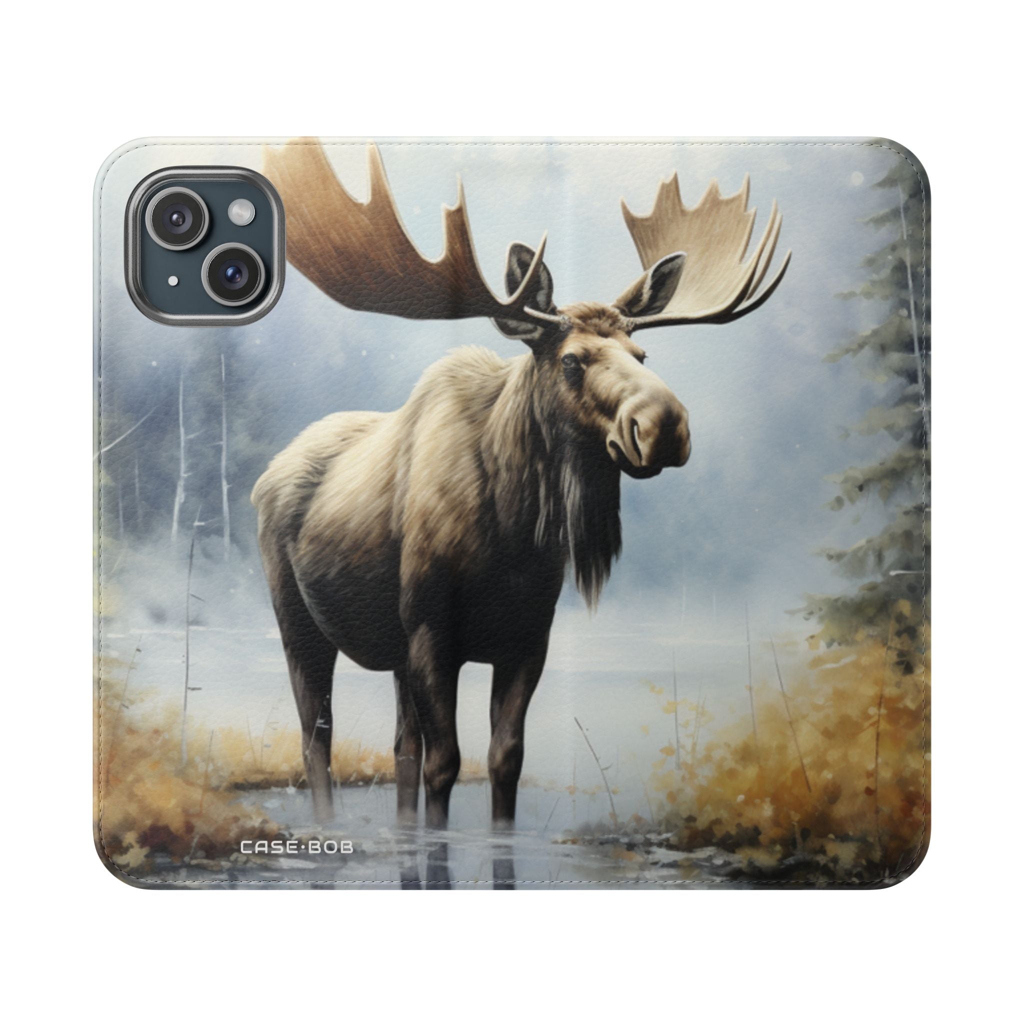 Misty Moose Reflection - iPhone 15 Plus Case - Wallet