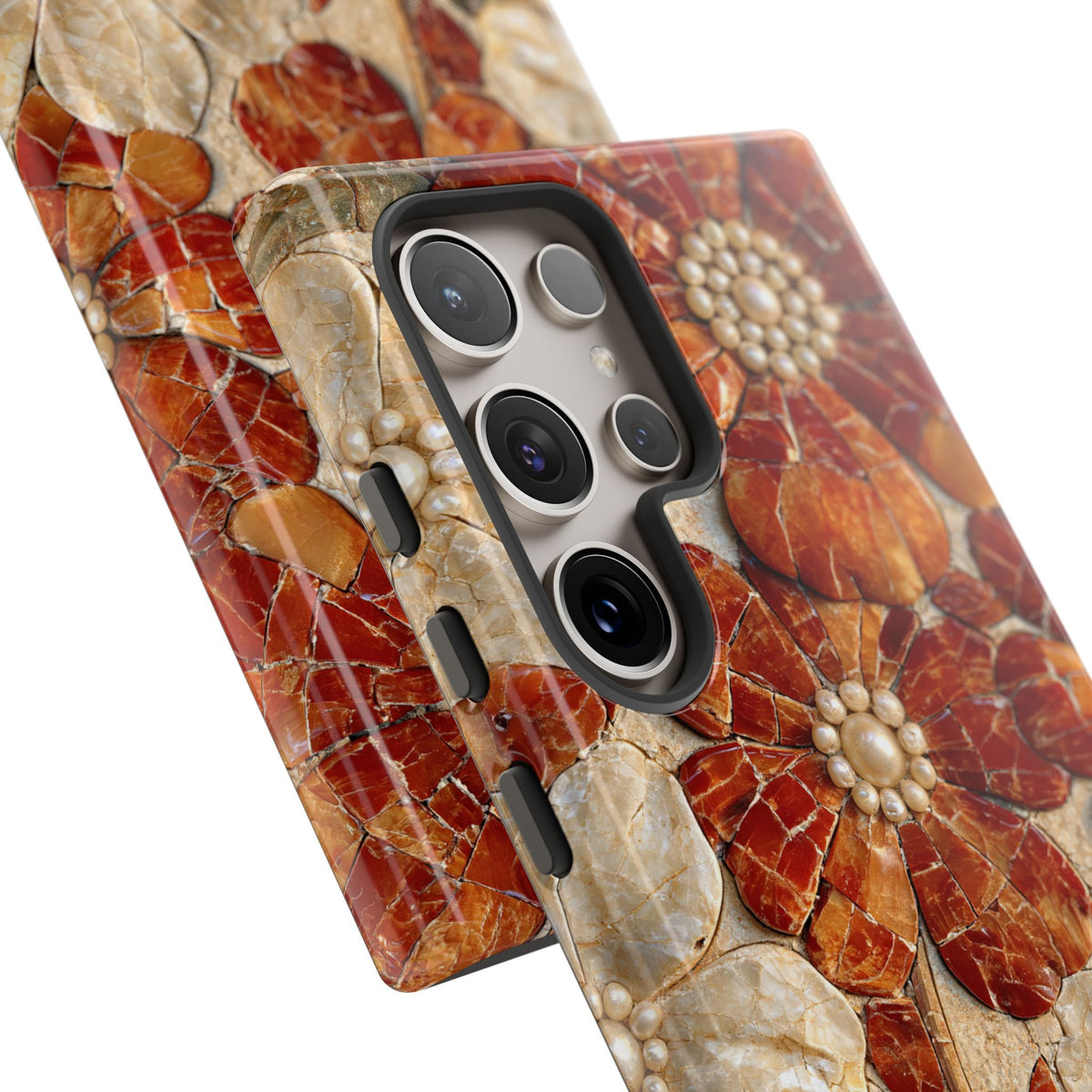 Carnelian Pearl Bloom · Tough Phone Case for Samsung · Orange