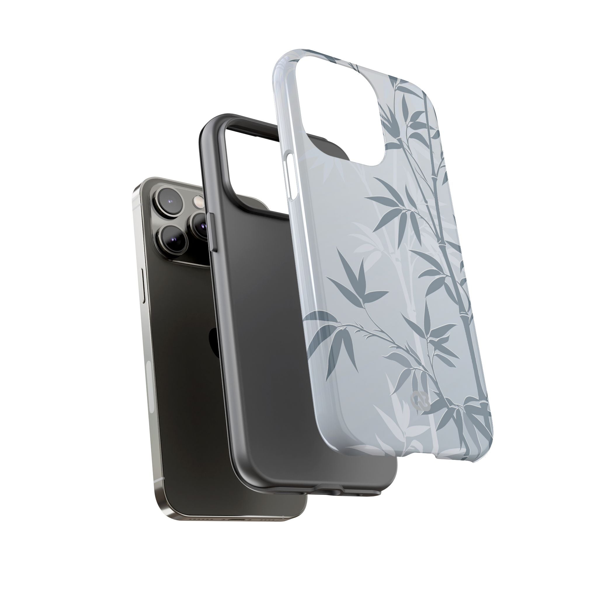 Blue Tough Phone Case for iPhone - Slate Bamboo Shadow