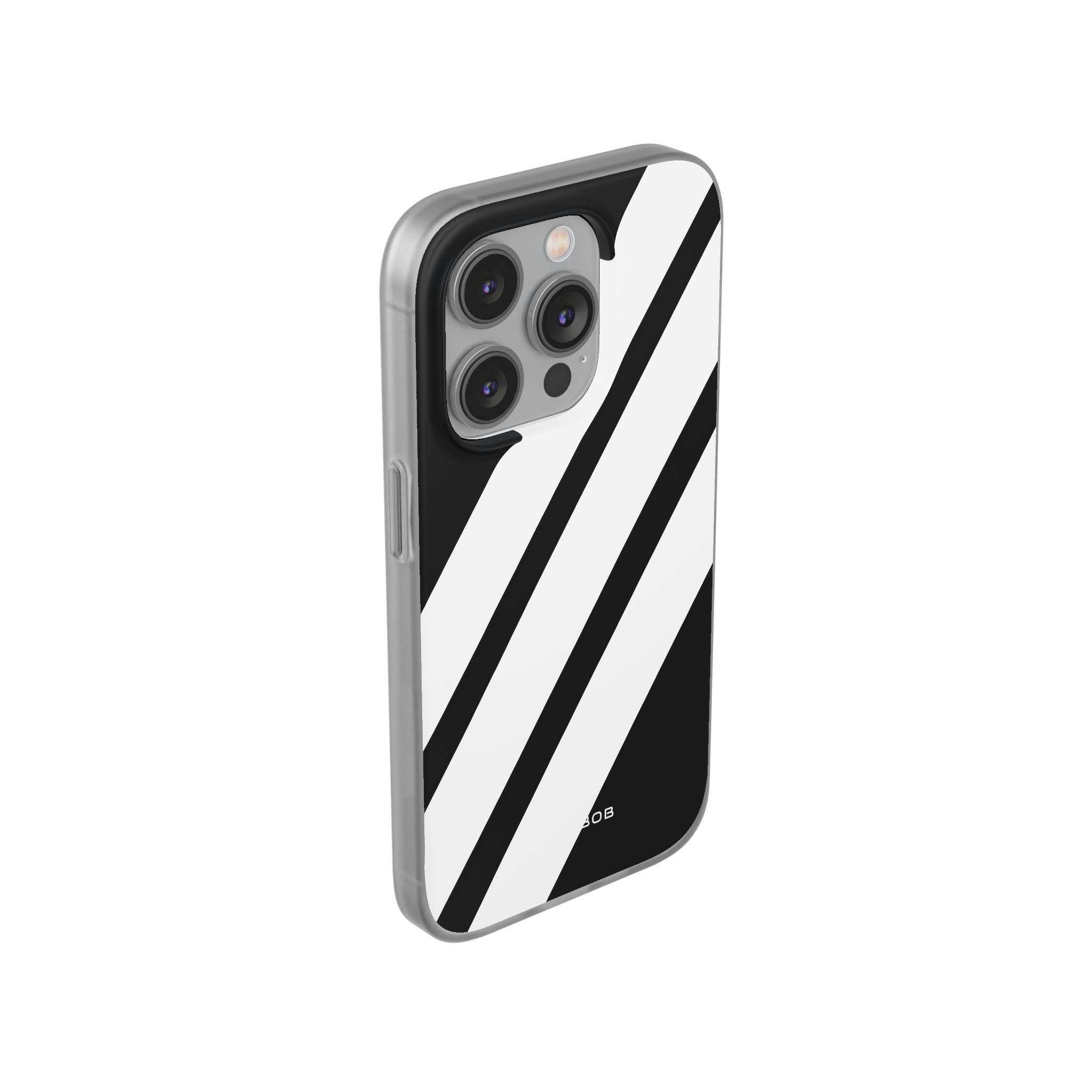 Diagonal Bands Noir iPhone 14 Pro Case - Soft