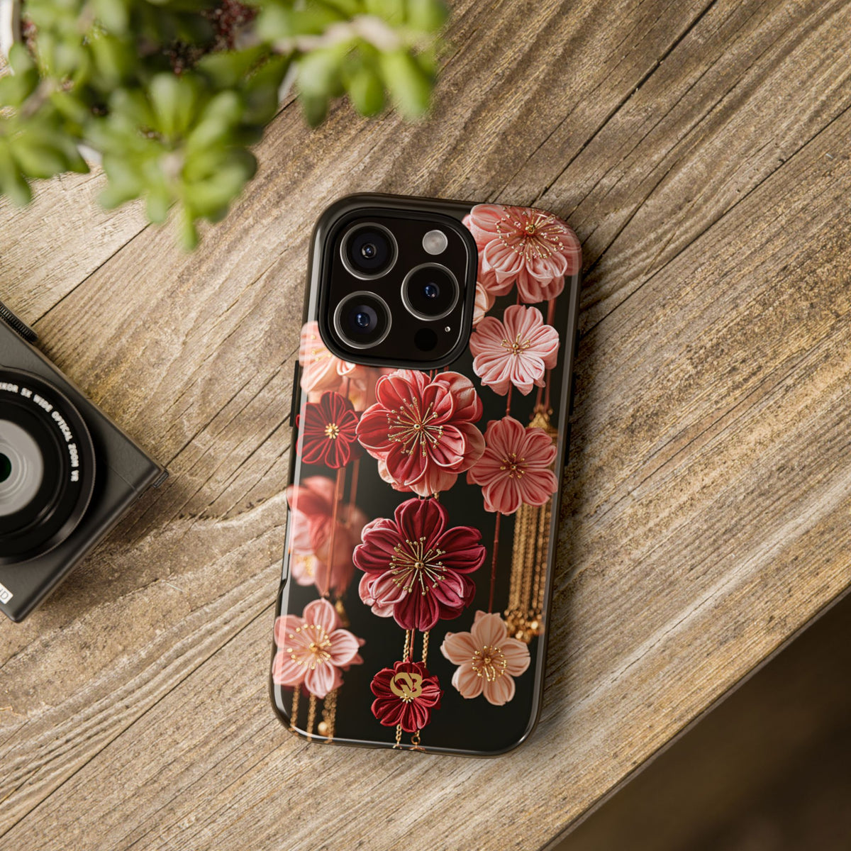 Silk Blossom Kanzashi · Tough Phone Case for iPhone · Pink