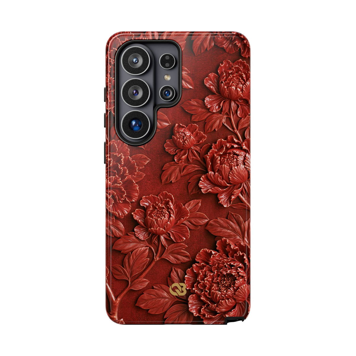 Cinnabar Peony Relief · Tough Phone Case for Samsung · Red