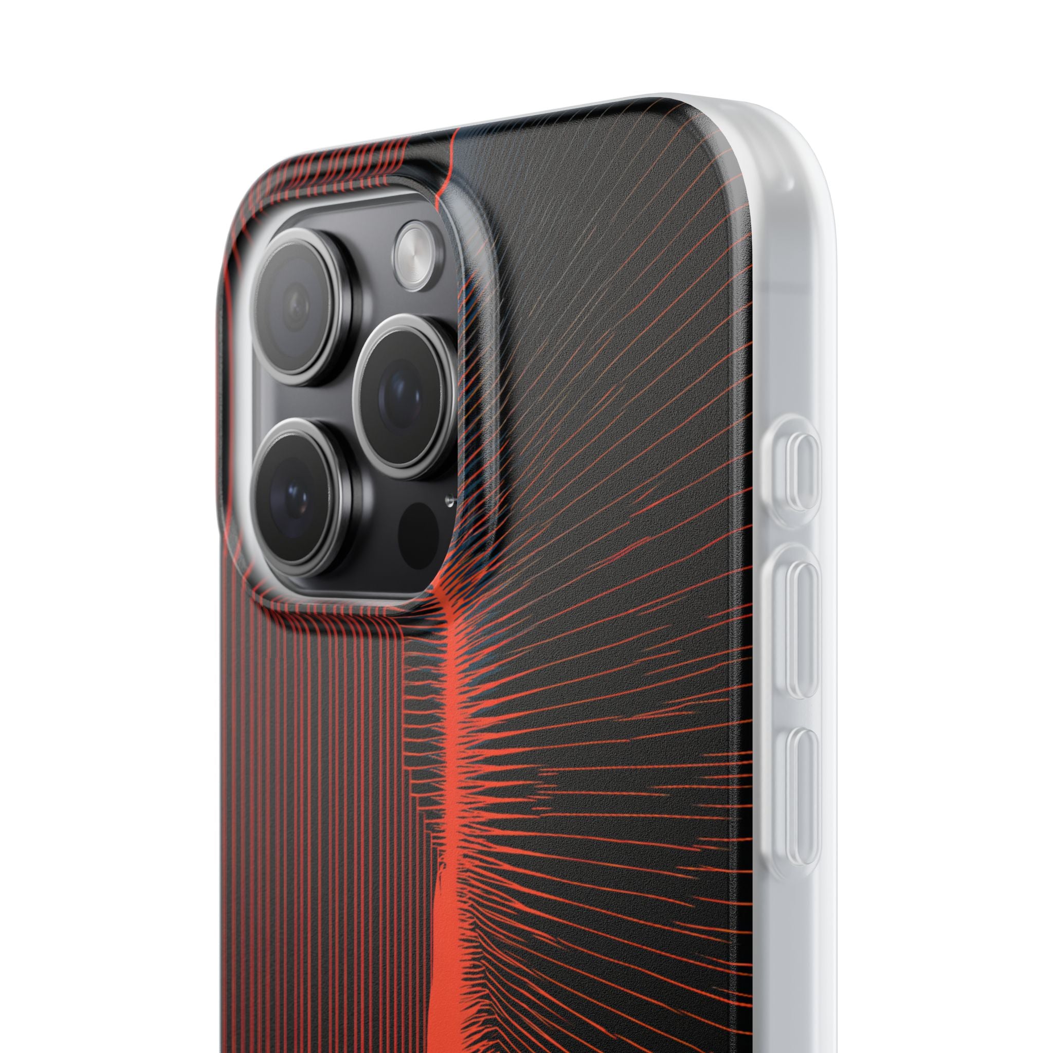 Red Lite Phone Case for iPhone - Crimson Frequency Pulse