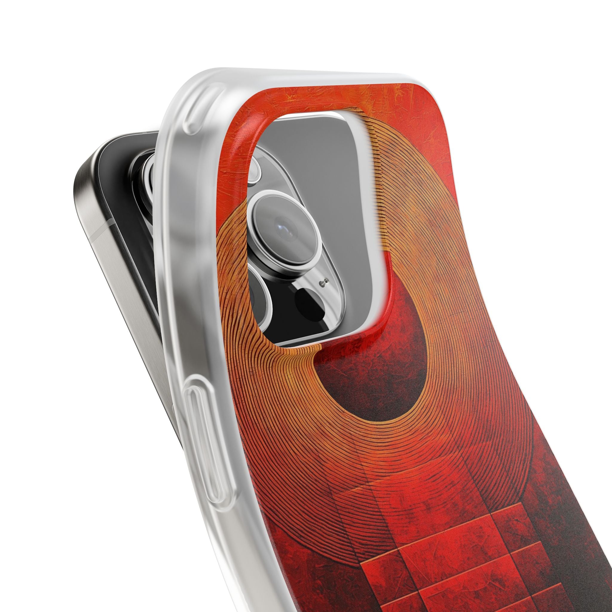 Crimson Solar Halo · Soft Custodia per iPhone