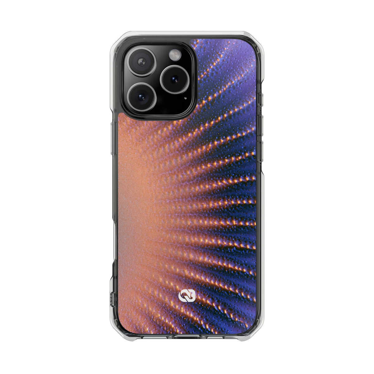 Luminous Aura Burst · Clear Impact Magnetic Phone Case for iPhone · Blue