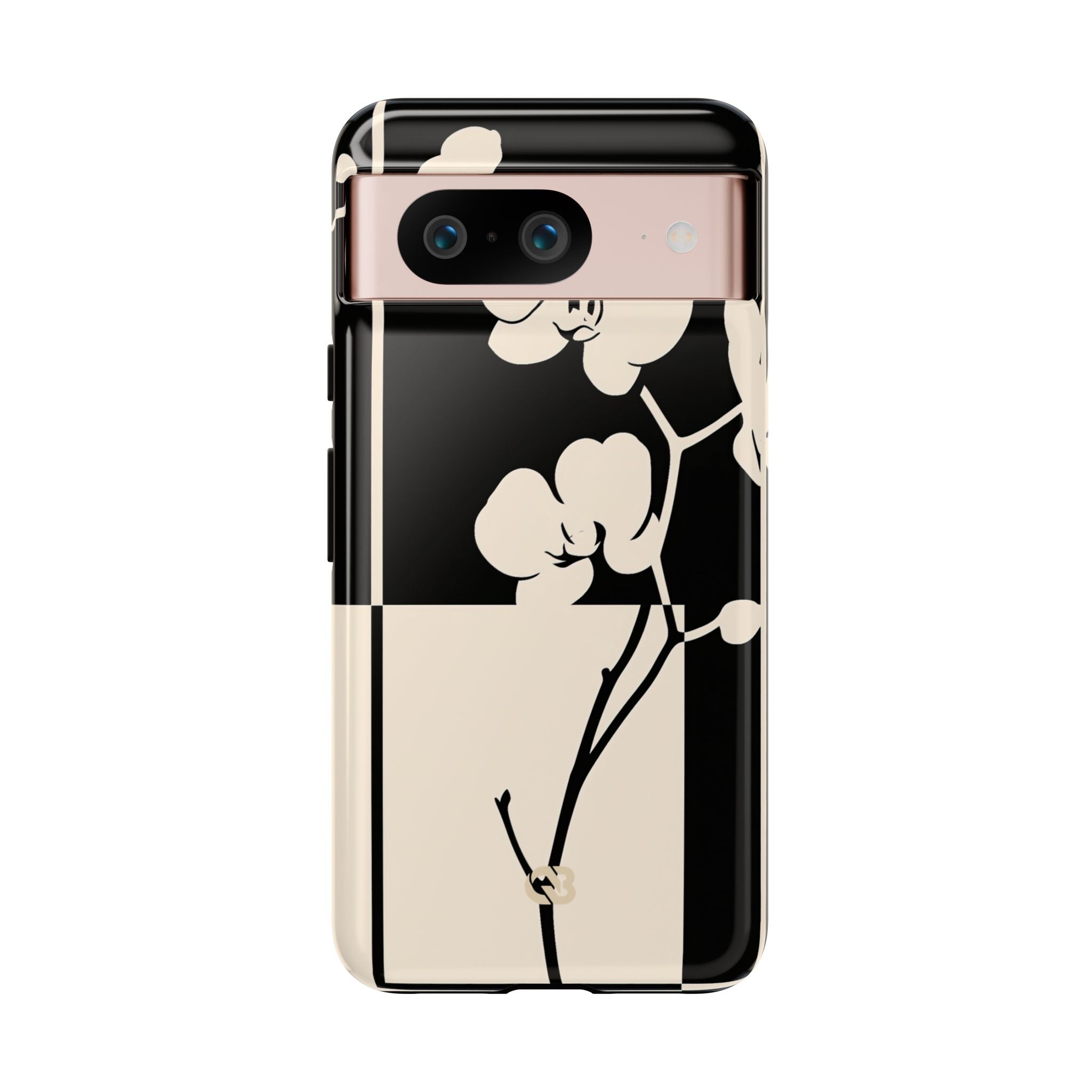 Beige Tough Phone Case for Google Pixel - Nocturnal Orchid Frame