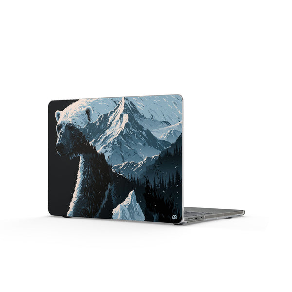 Nordic Arctic Bear · Clear Hard Case for MacBook · Black