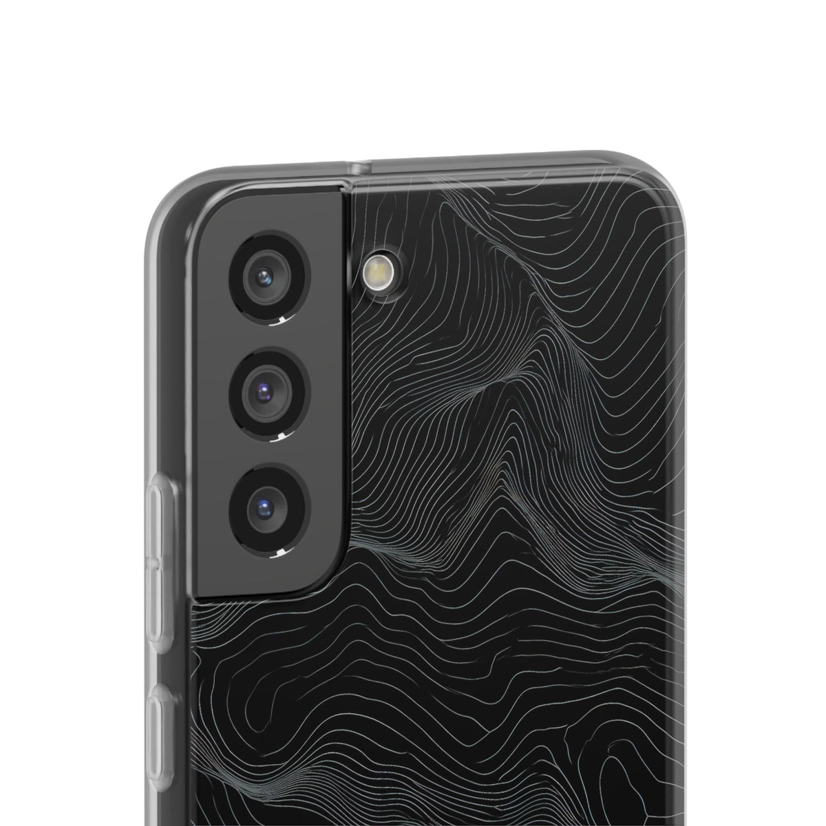Black Lite Phone Case for Samsung - Obsidian Topo Wireframe